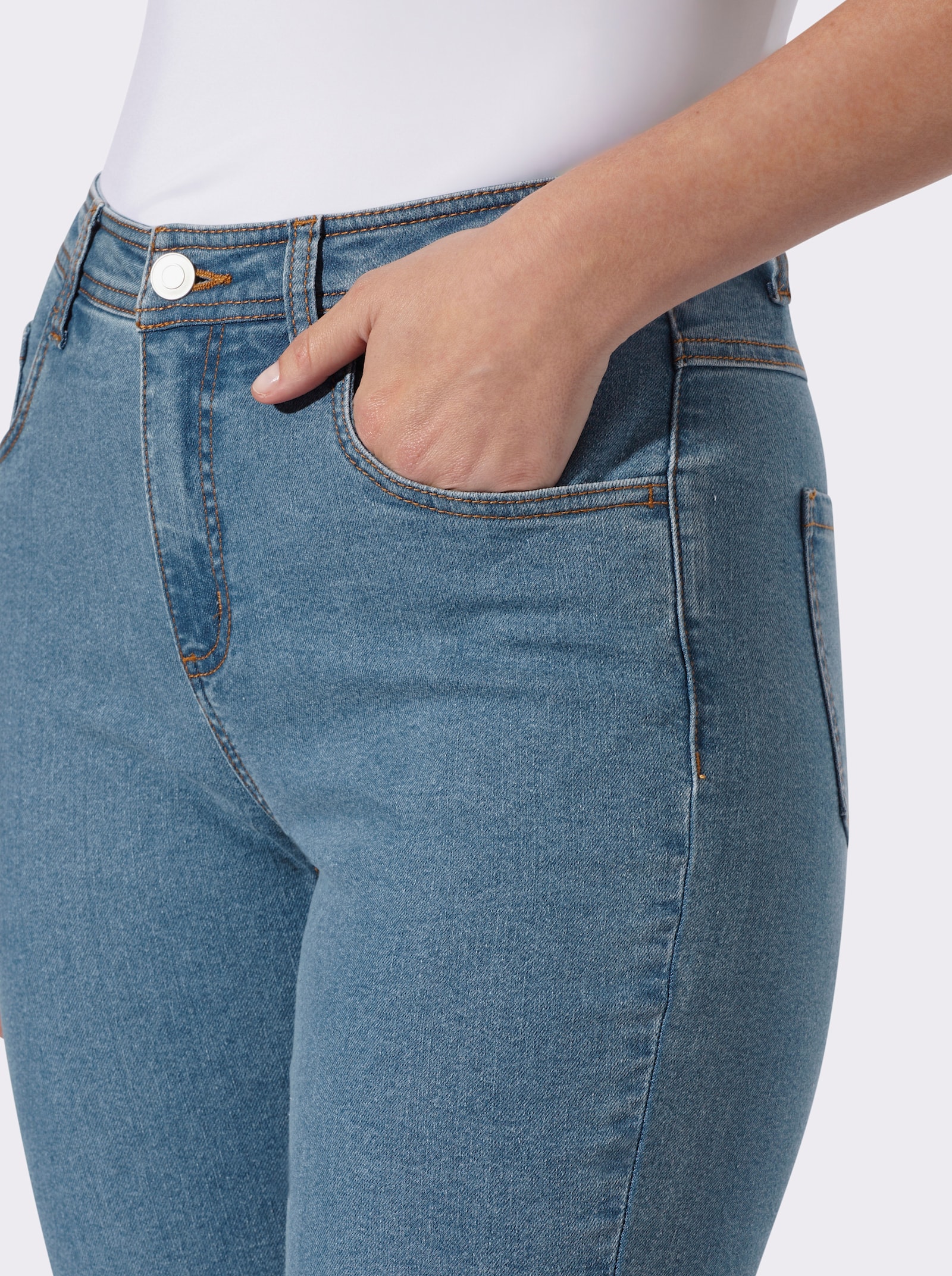 5-Pocket-Jeans in gerader Form - blue-bleached