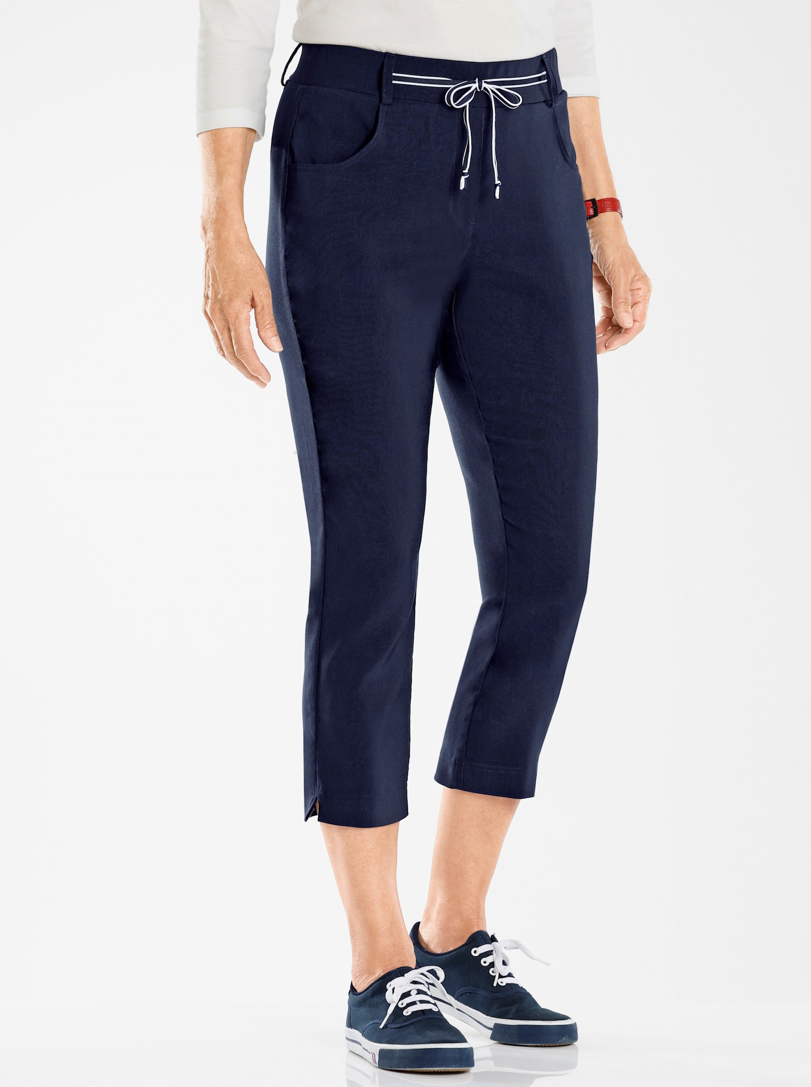 7/8-broek met stretch - marine
