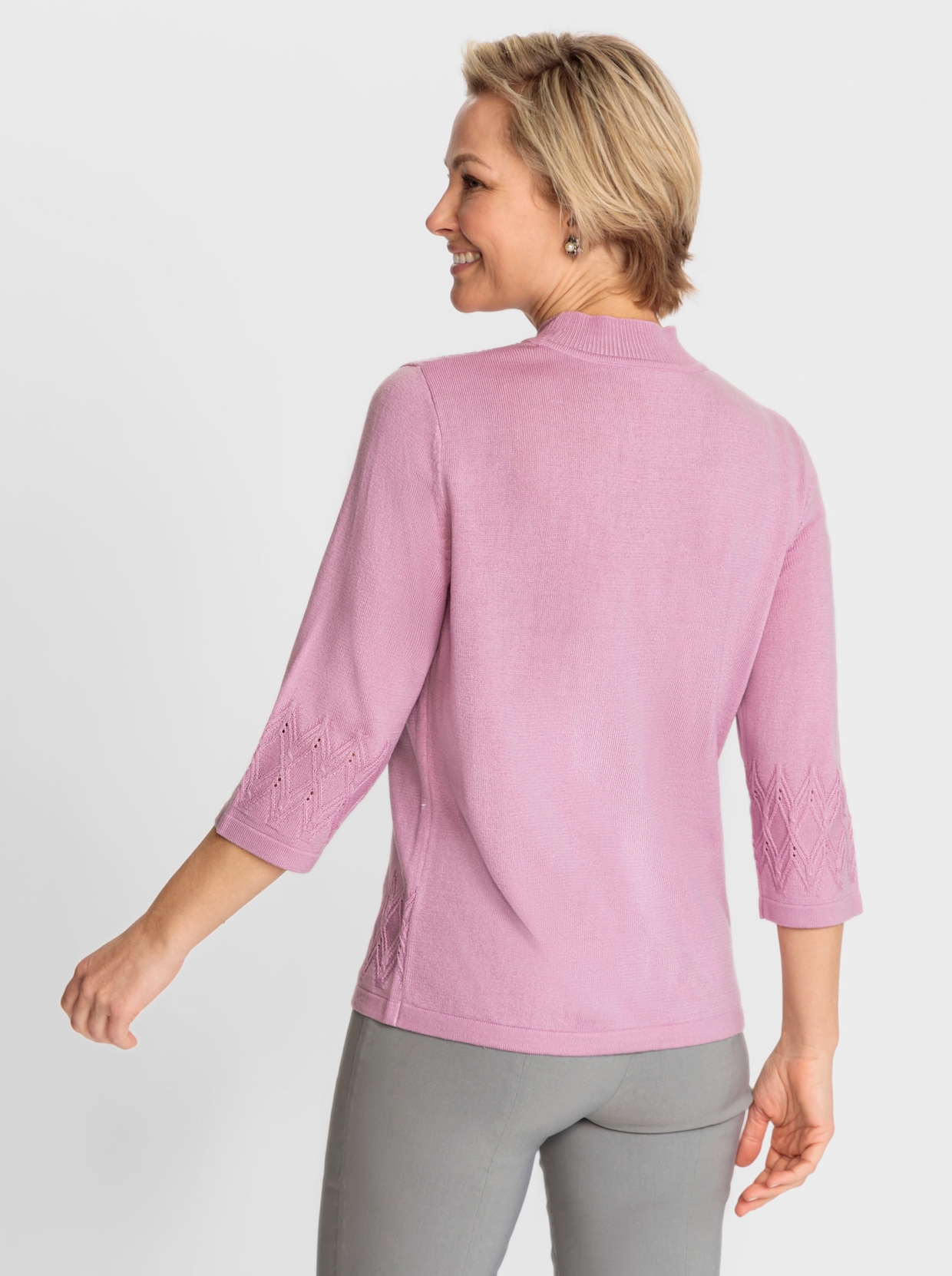 Trui met opstaande kraag - roze