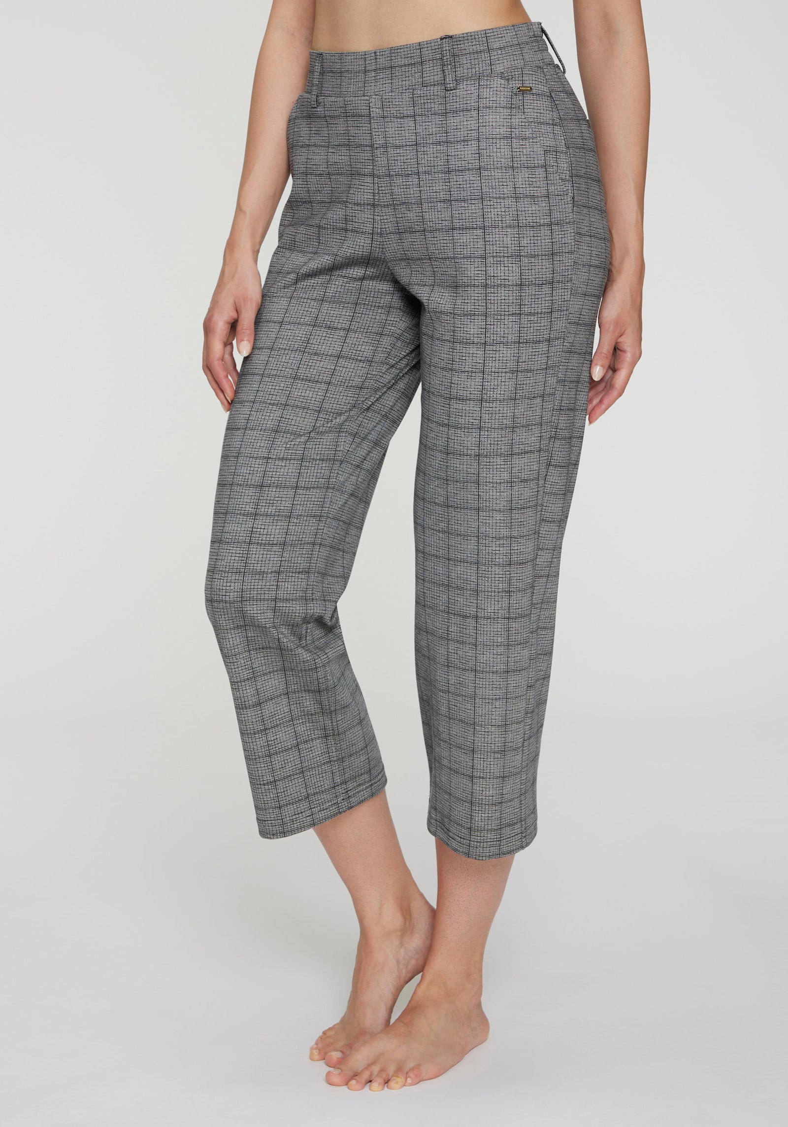 LASCANA Pantalon large - gris à carreaux