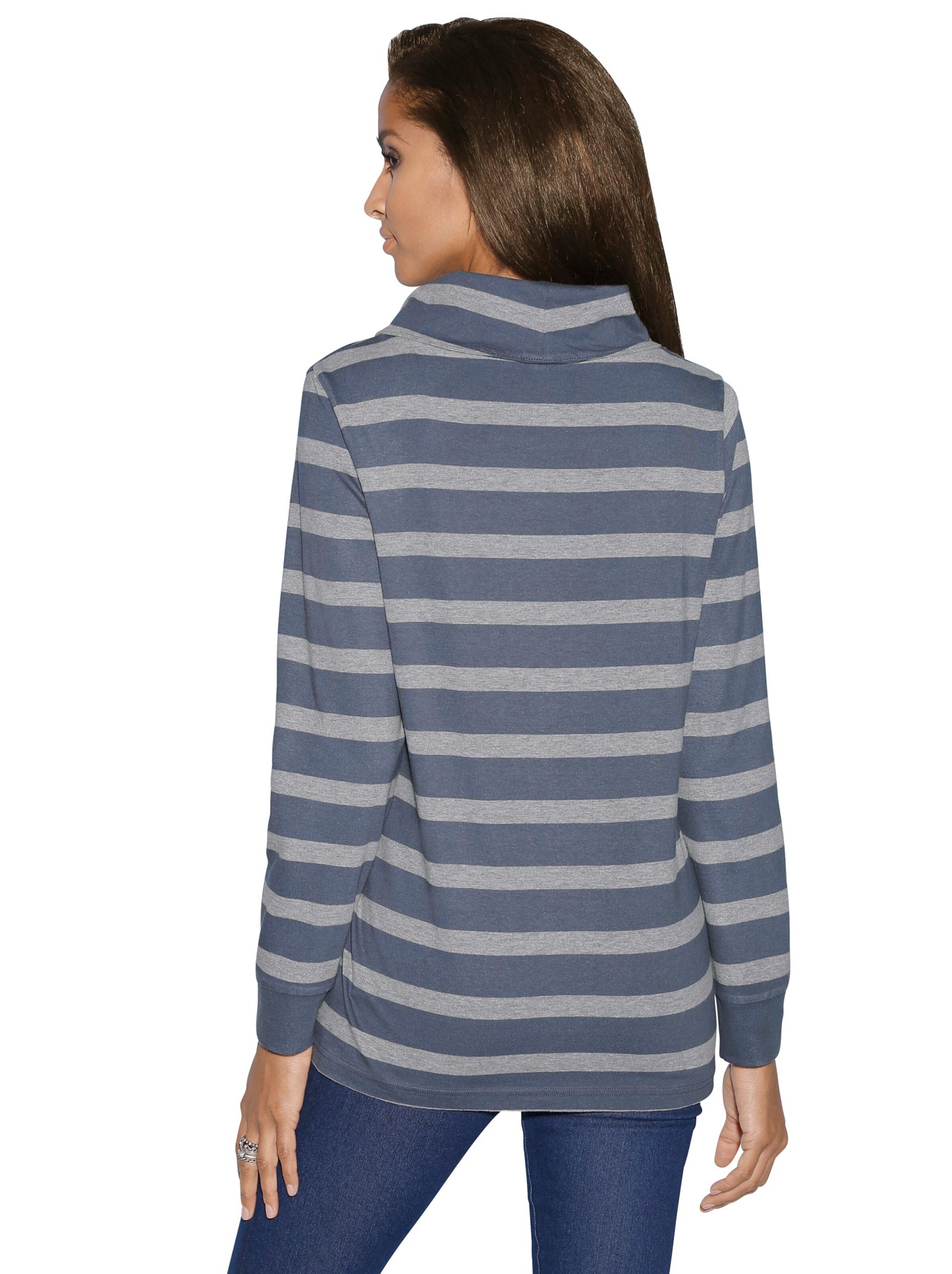 Shirt - blau-grau-geringelt