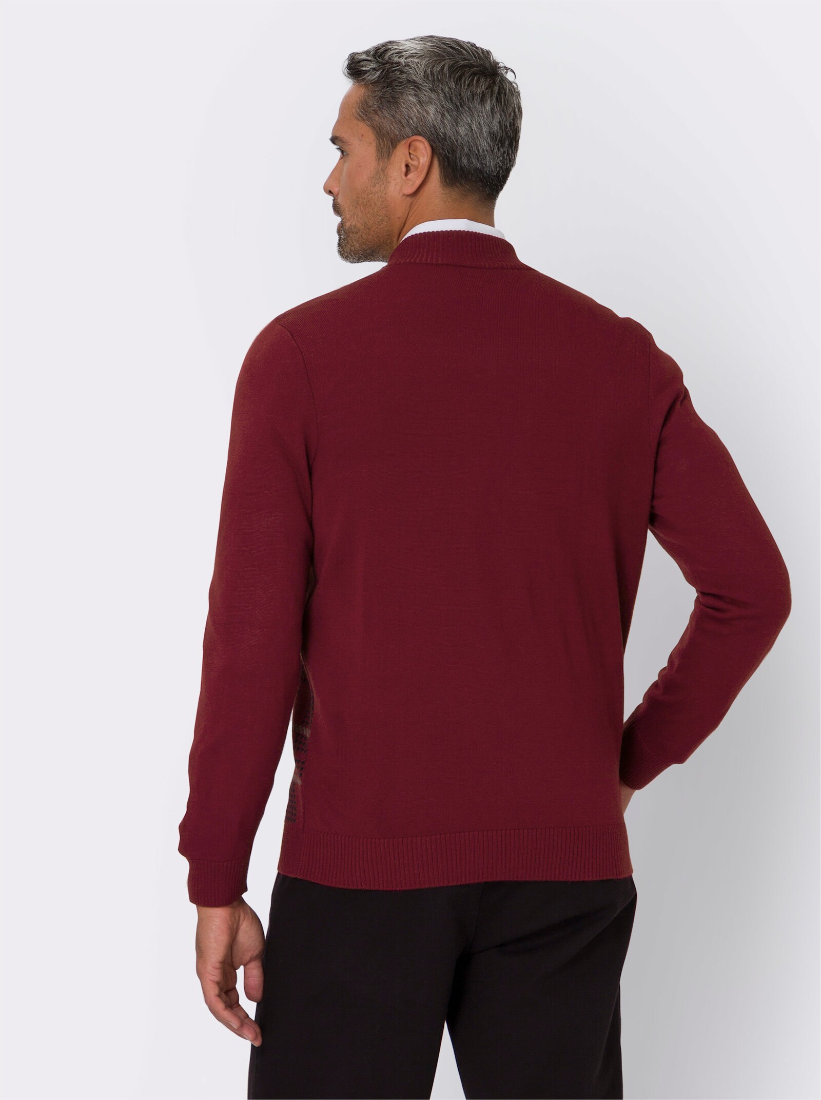 Vest - donkerrood gedessineerd