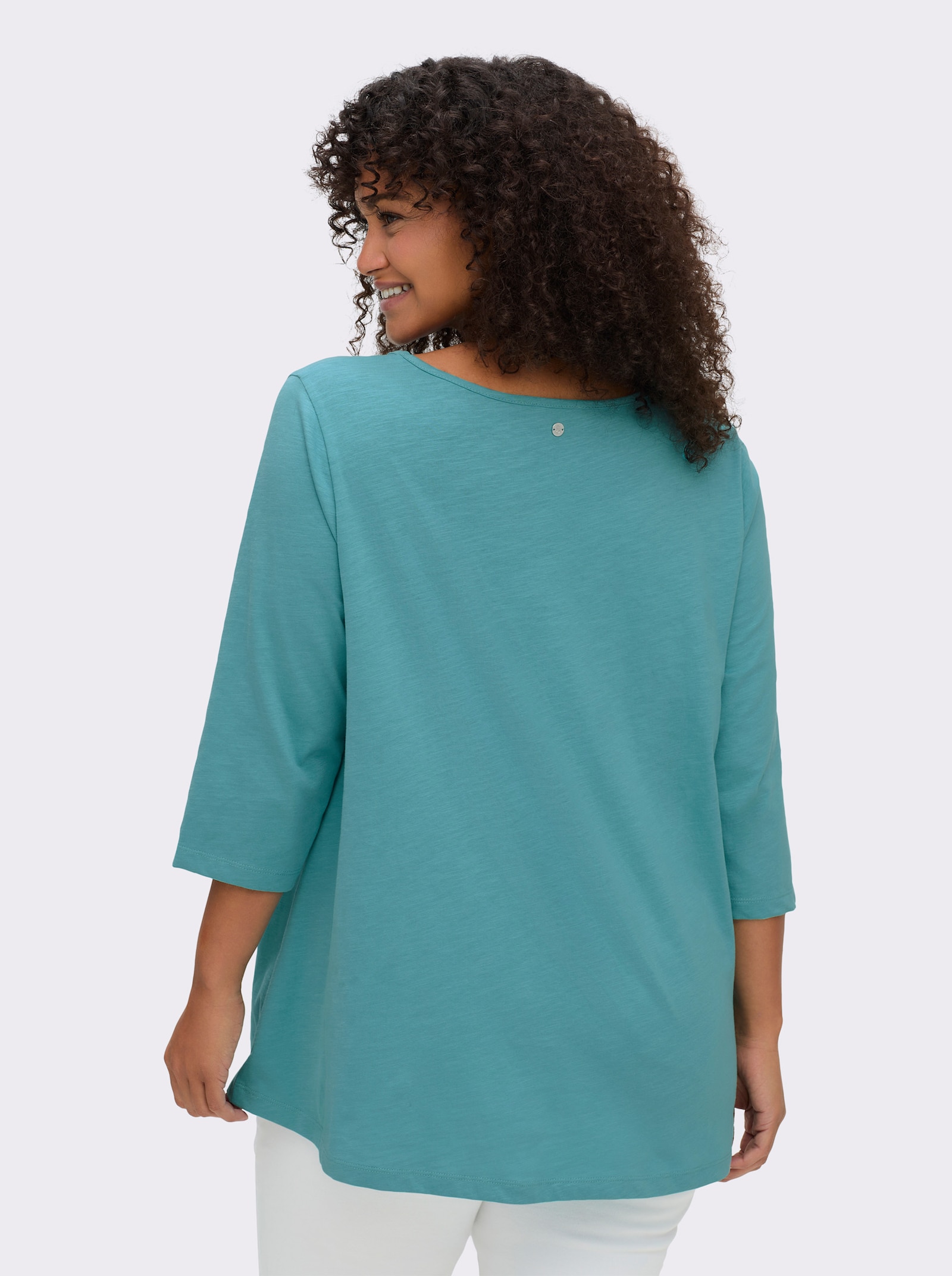 sheego 3/4-Arm-Shirt mit Cut-out vorn - ozean