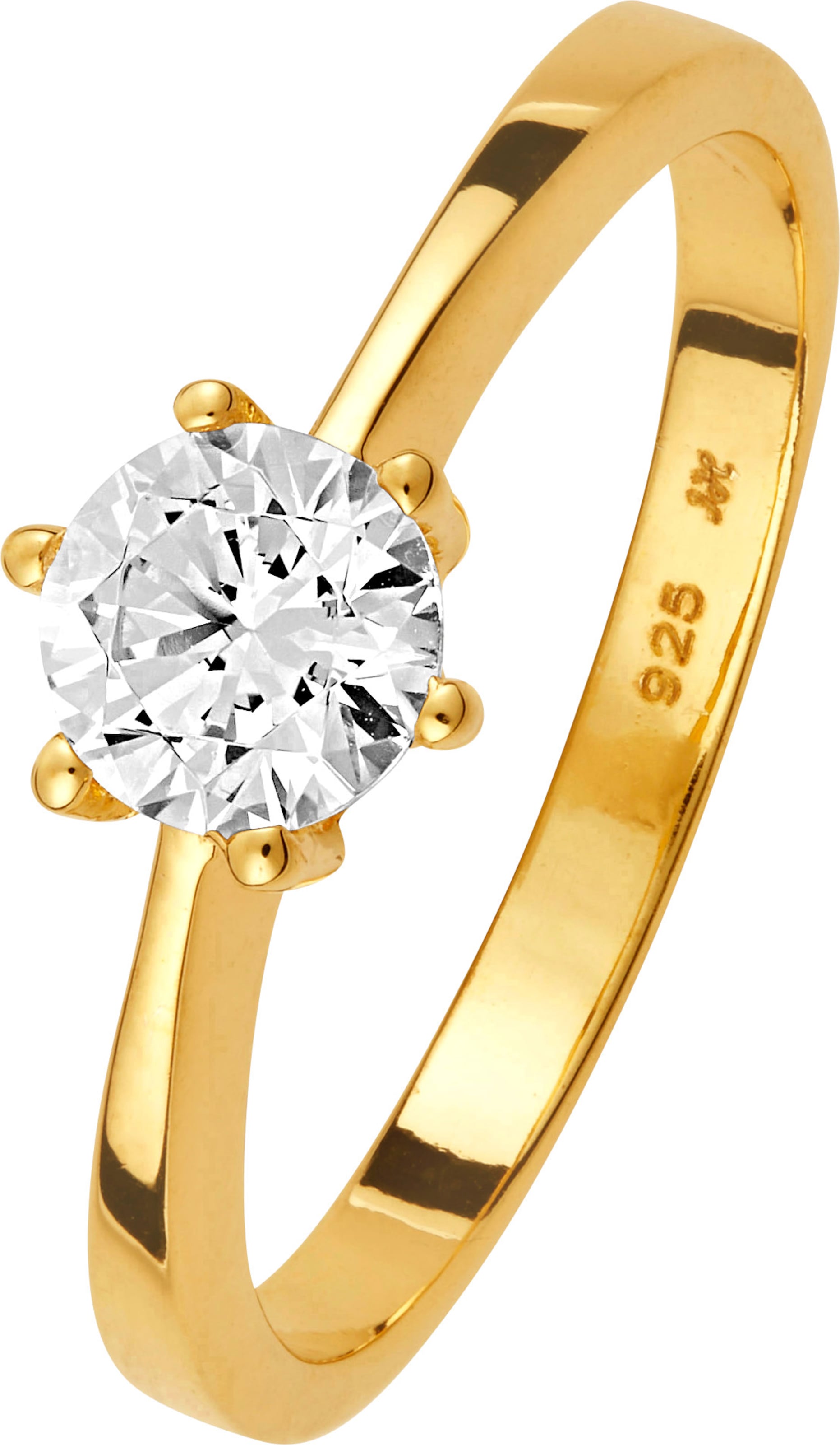 Gold Ring günstig Kaufen-Ring in Silber vergoldet 925 von heine. Ring in Silber vergoldet 925 von heine <![CDATA[Der Ring steht Ihnen mit Sicherheit perfekt. Aus Silber 925 vergoldet. Mit Zirkonia, ø ca. 5,5 mm. Im Brillantschliff.]]>. 