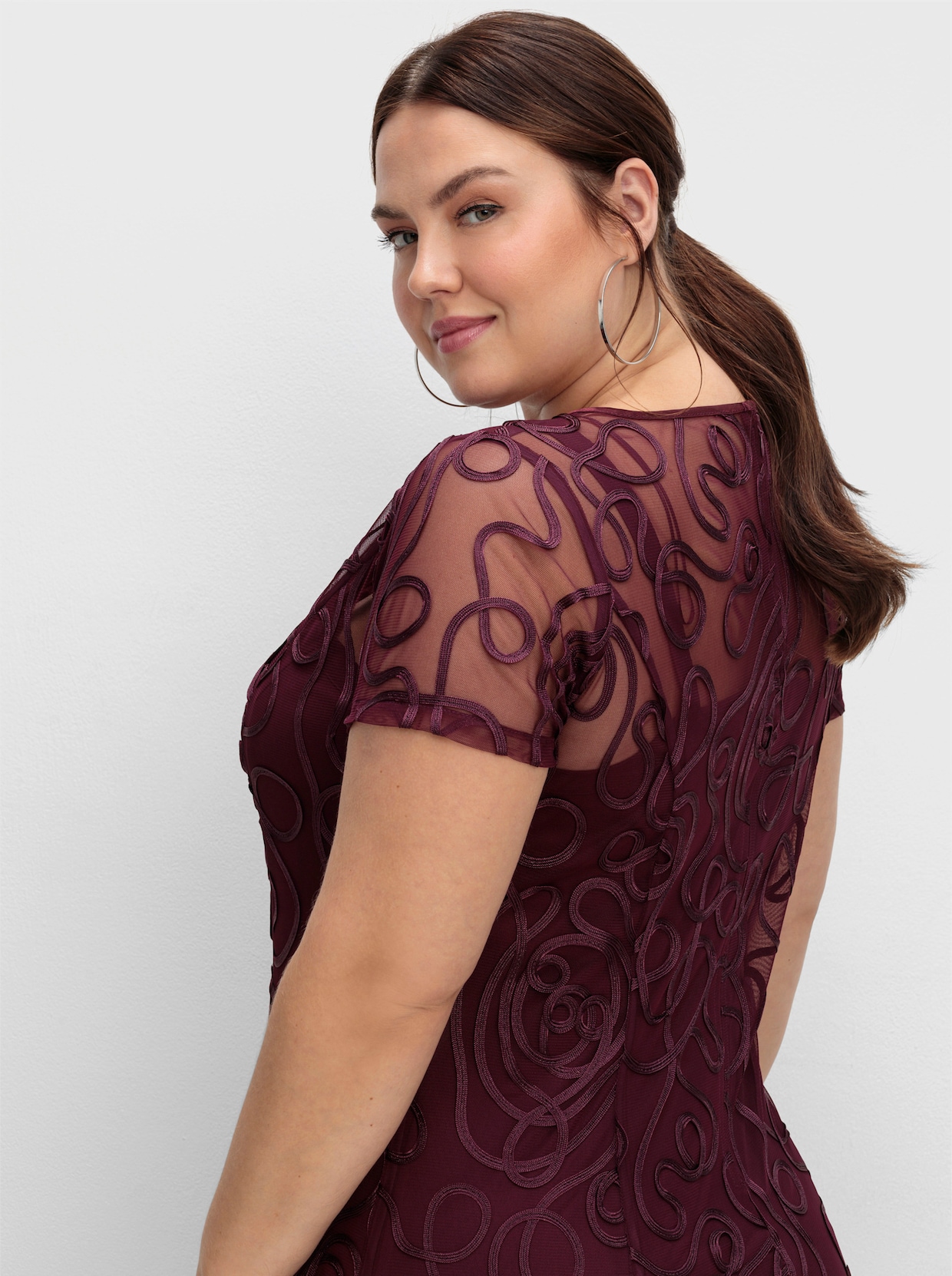sheego Cocktailkleid - aubergine