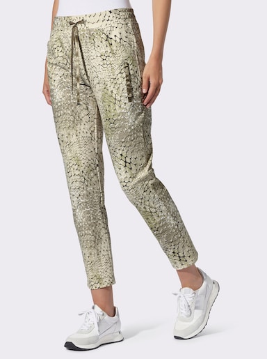 heine Jerseyhose - khaki-sand-bedruckt