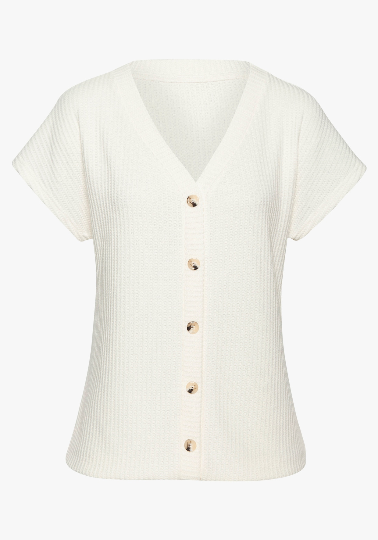 LASCANA Shirt met korte mouwen - crème