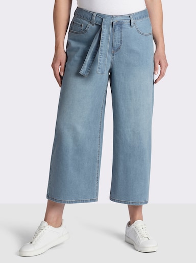 sheego 7/8-Jeans mit weiten Beinen - blue-bleached