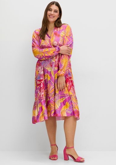 sheego loves miss goodlife Stufenkleid - pink gemustert