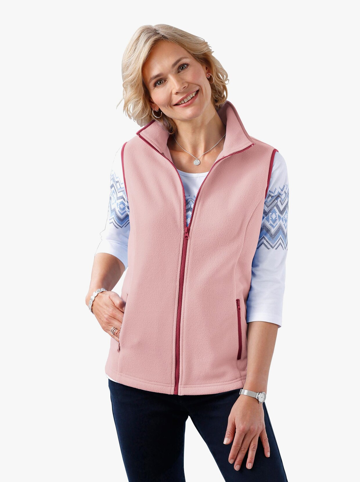 Fleecová vesta - růžová