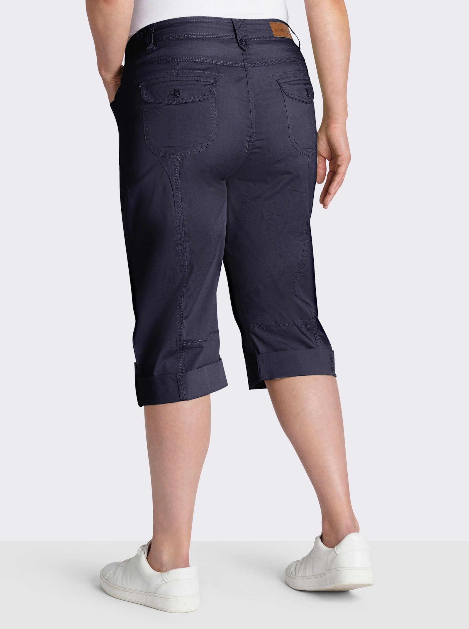 Caprihose mit verstellbarem Bund - marine