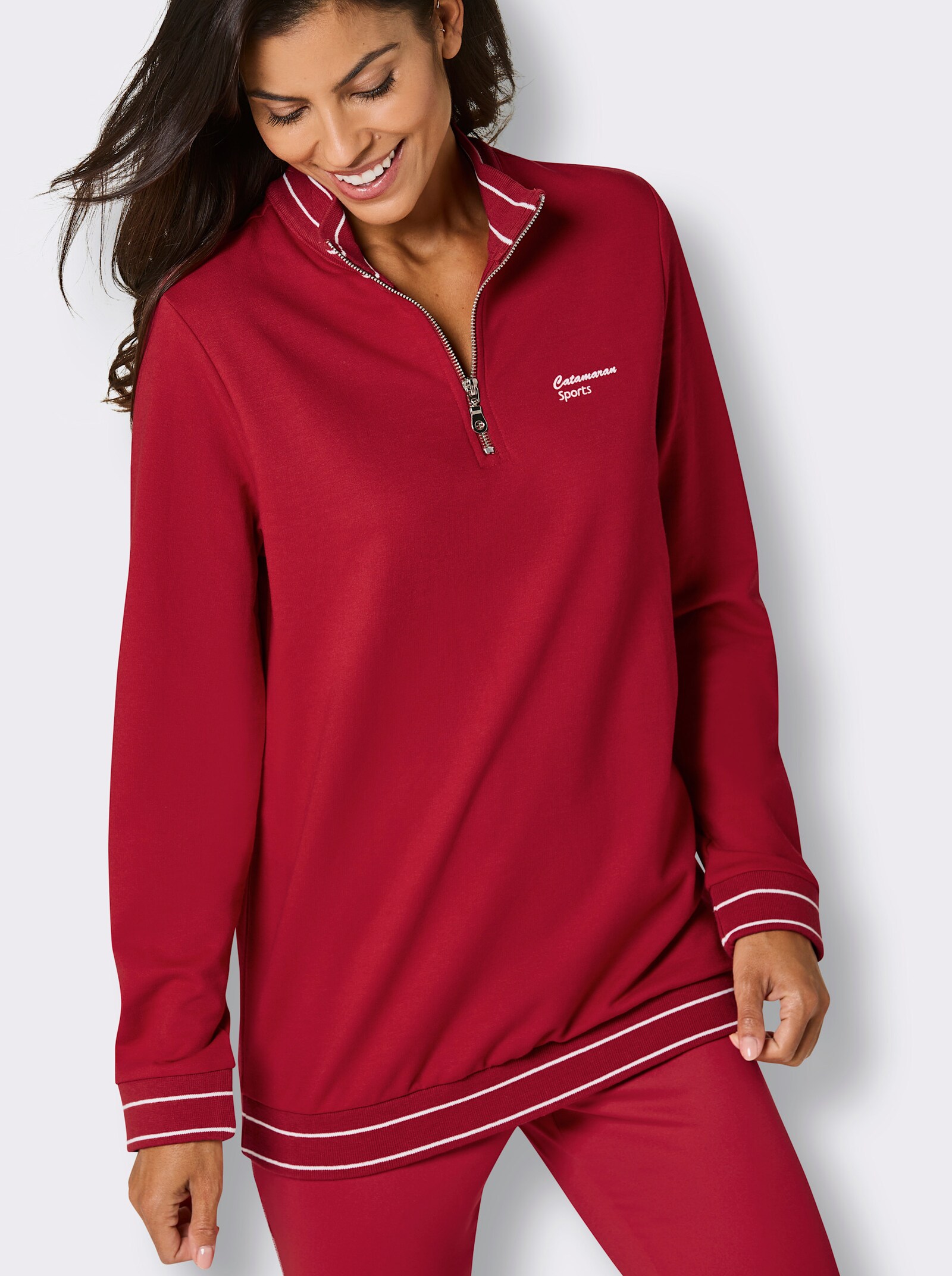 Catamaran Sports Sweatshirt mit Reißverschluss - rot
