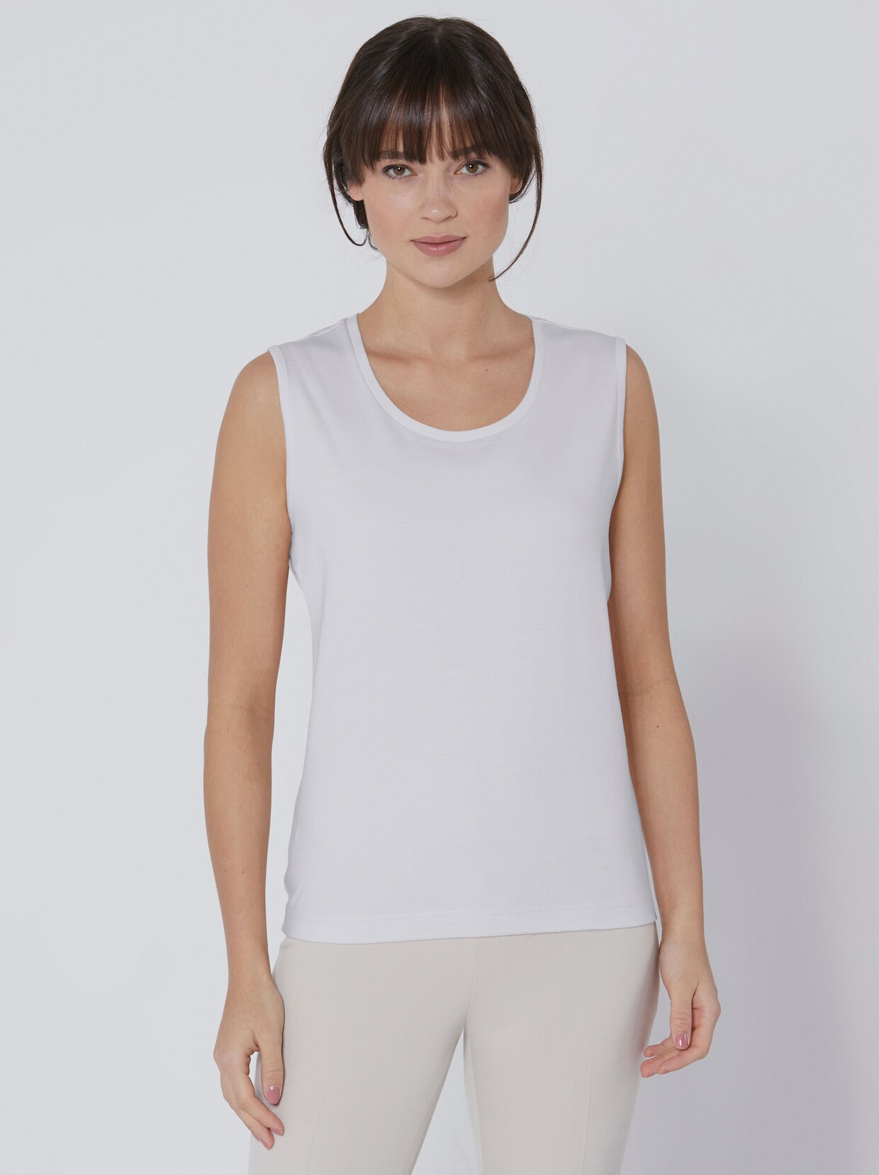 Creation L Premium Baumwoll-Shirttop - weiss