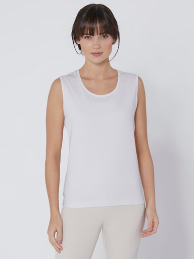 CREATION L PREMIUM Baumwoll-Shirttop - weiss