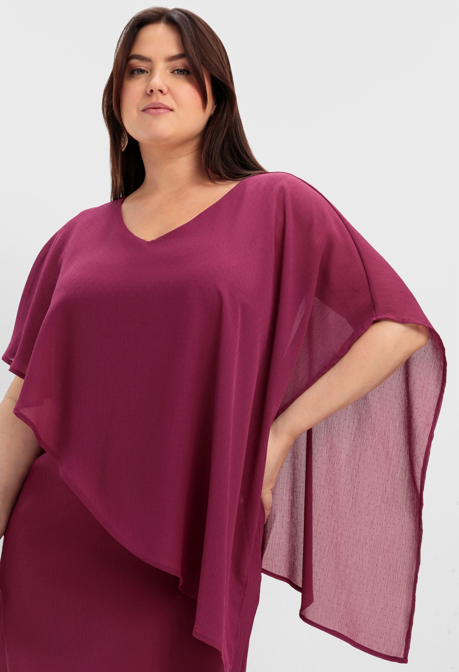 sheego Cocktailkleid aus Chiffon - himbeere