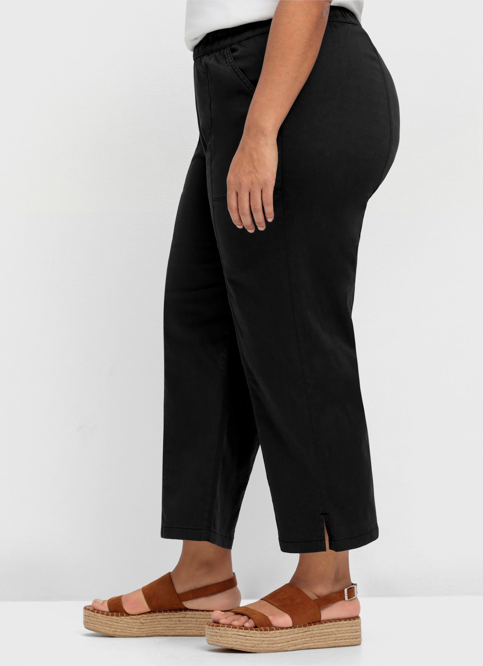 sheego 7/8-broek in wijd model - zwart