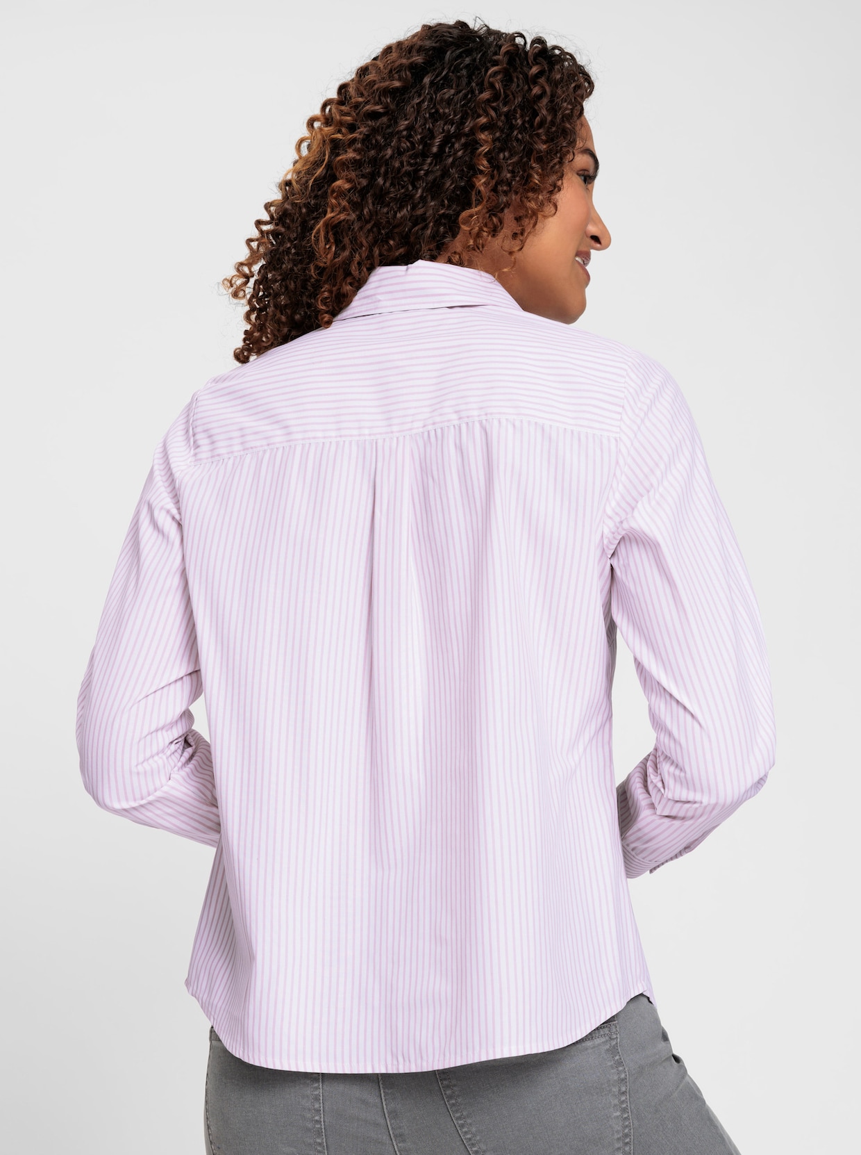 Gestreifte Bluse - rosé-ecru-gestreift
