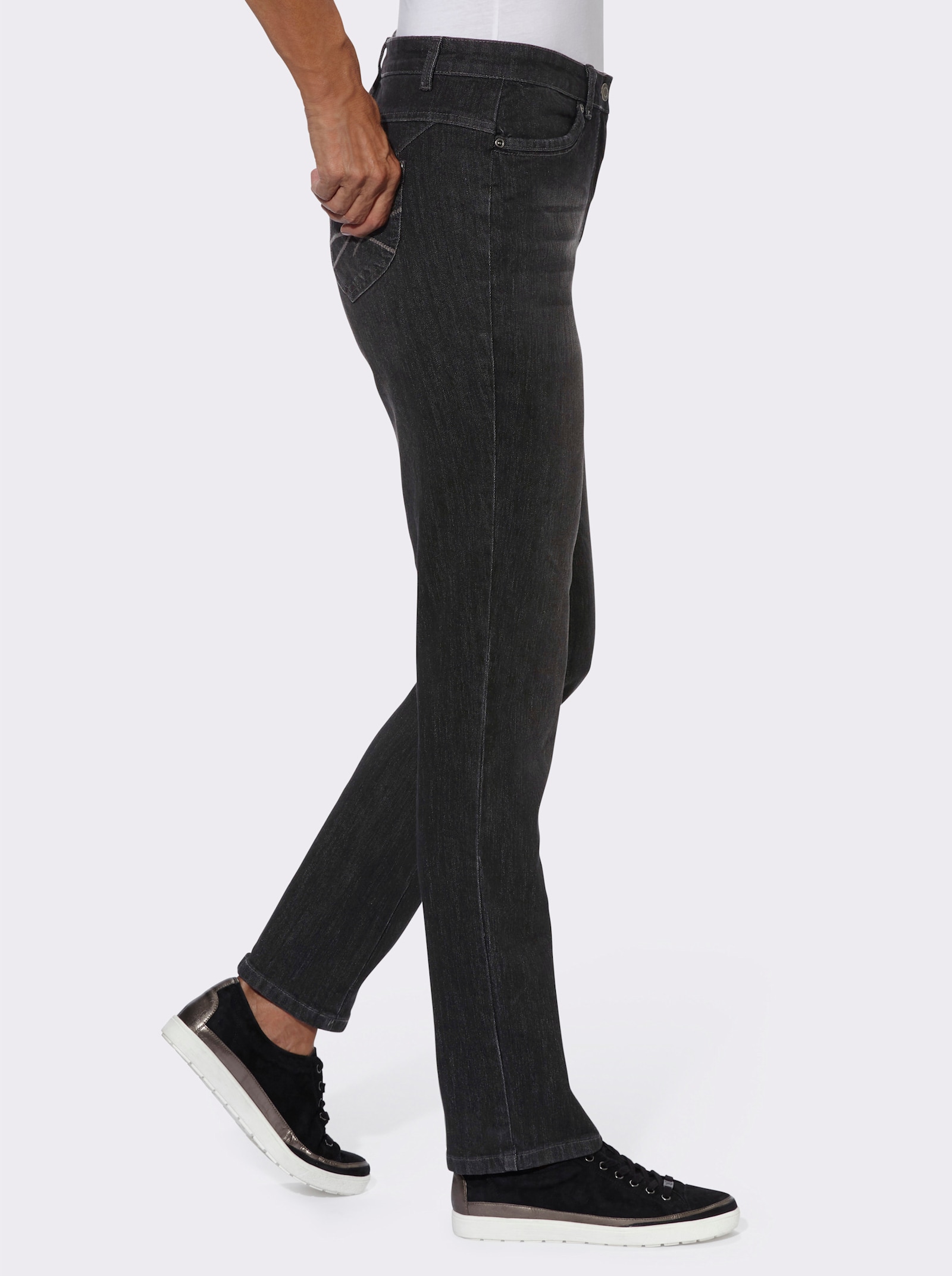 5-Pocket-Jeans mit Hell-Dunkel-Effekt - black-denim