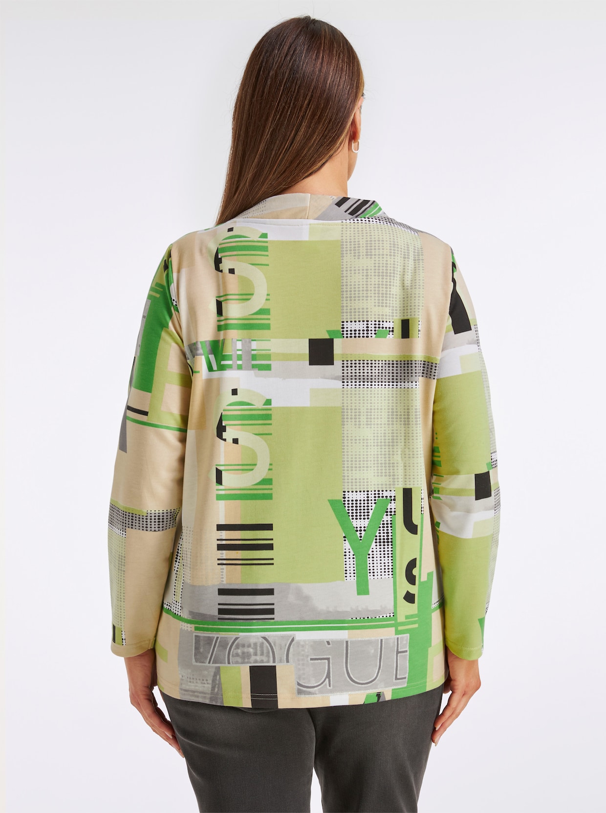 Sweatshirt mit Buchstaben-Print - apfel-ecru