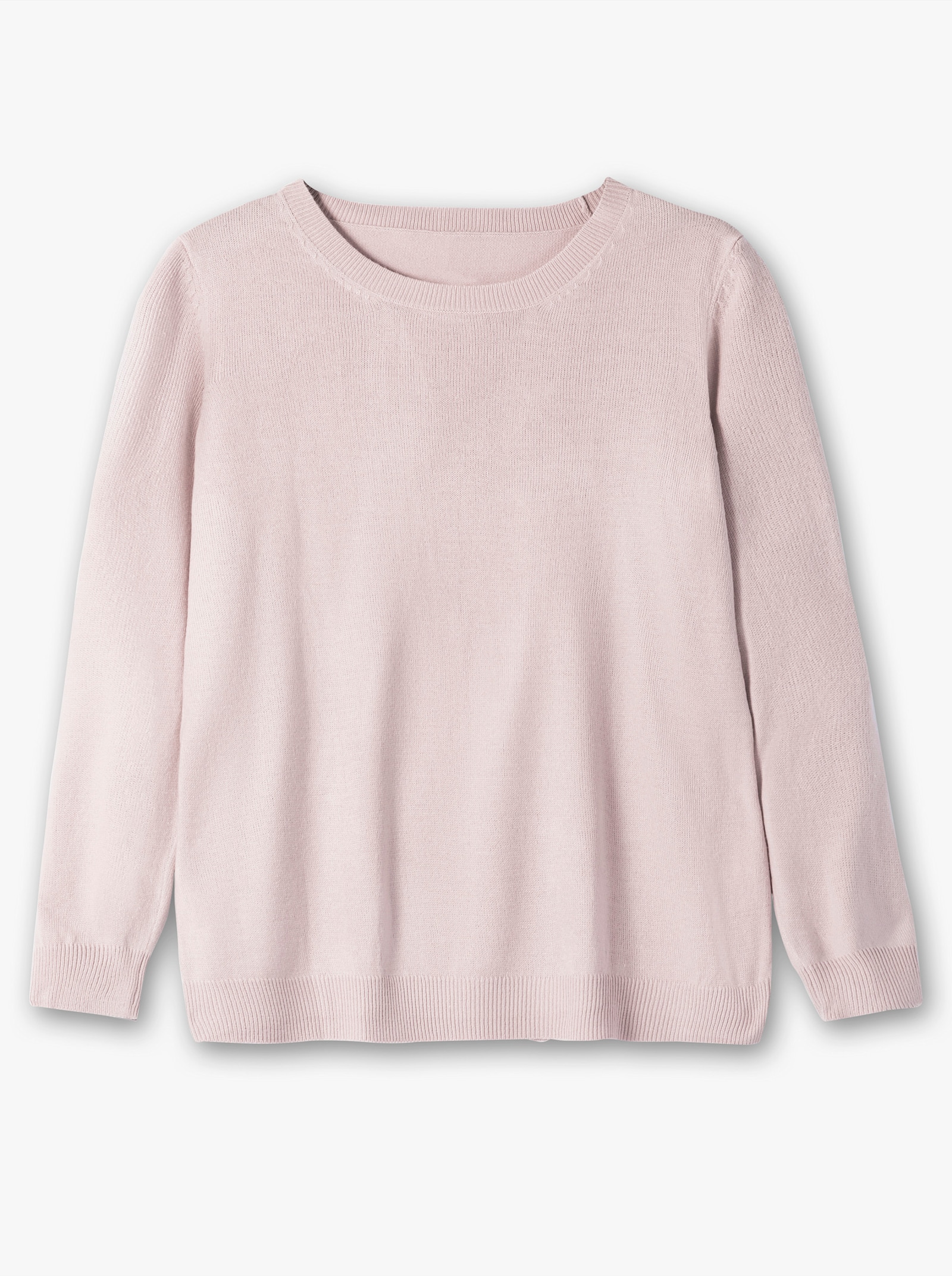 Rundhalspullover in Form gestrickt, wärmend - rosé