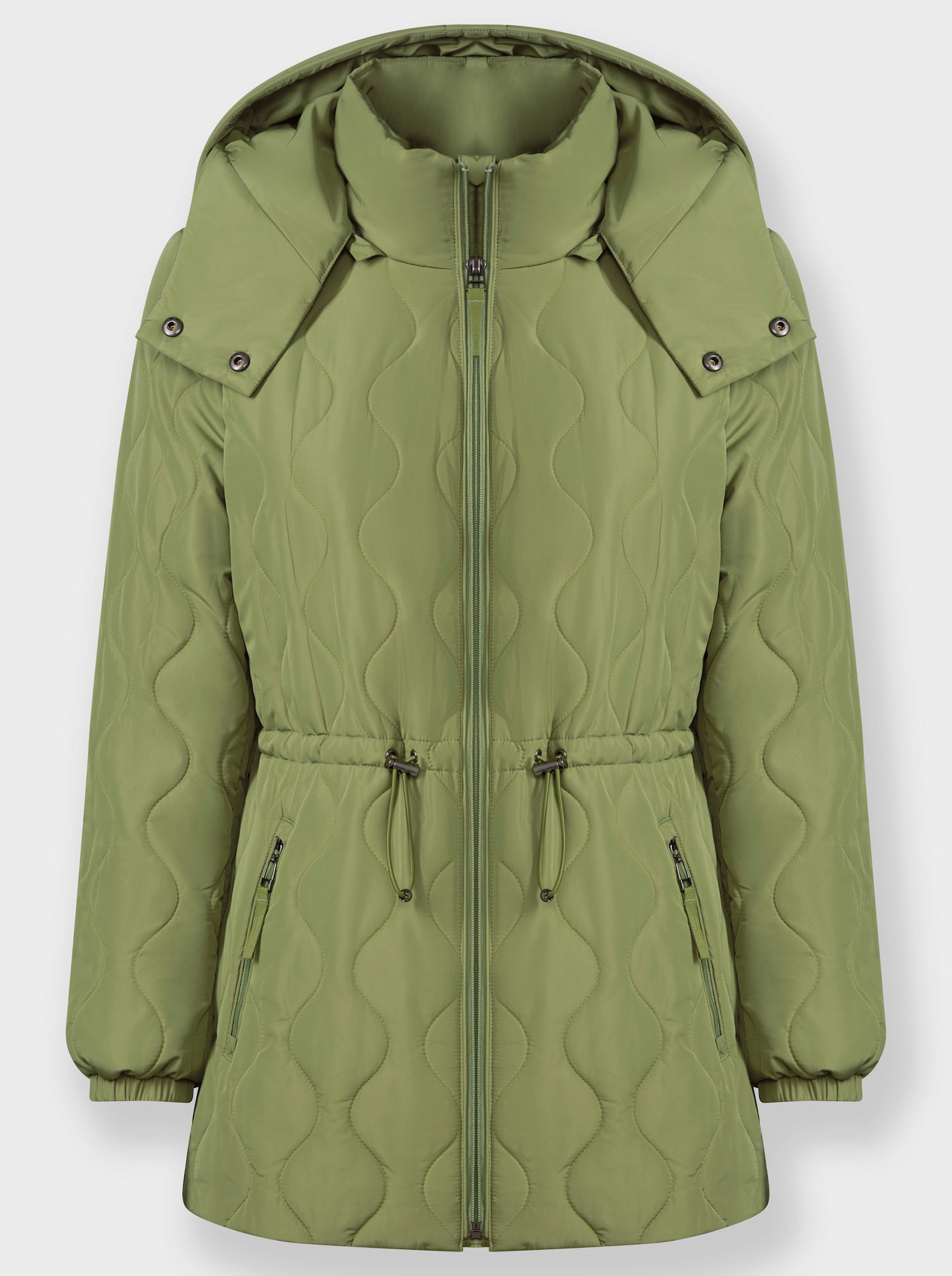 Steppjacke mit abnehmbarer Kapuze - schilf