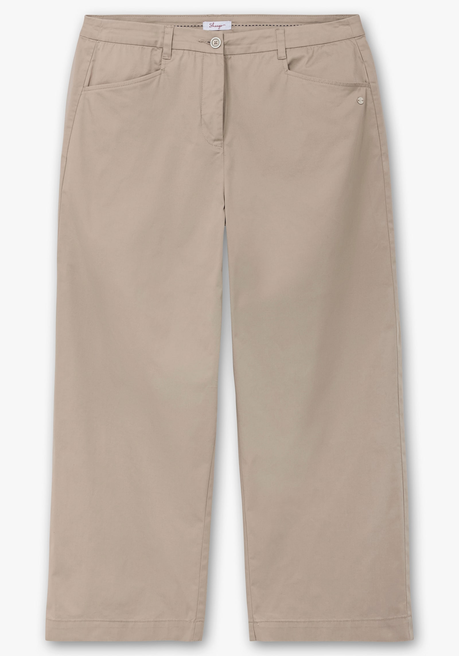 sheego Chinohose mit weitem Bein - helltaupe