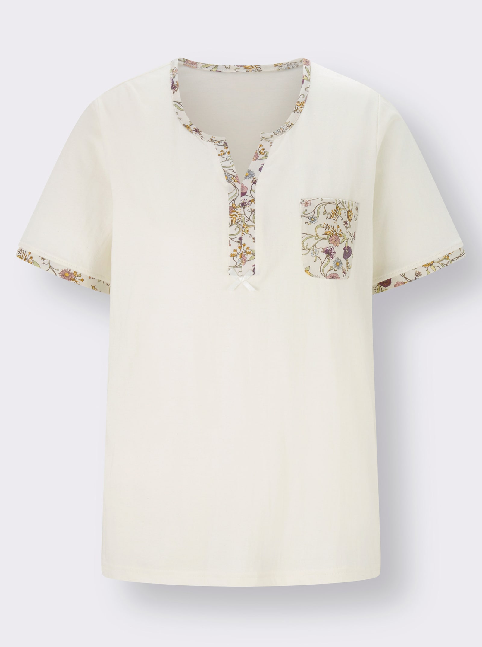 wäschepur Pyžamo z čisté bavlny - šampaňská-potisk