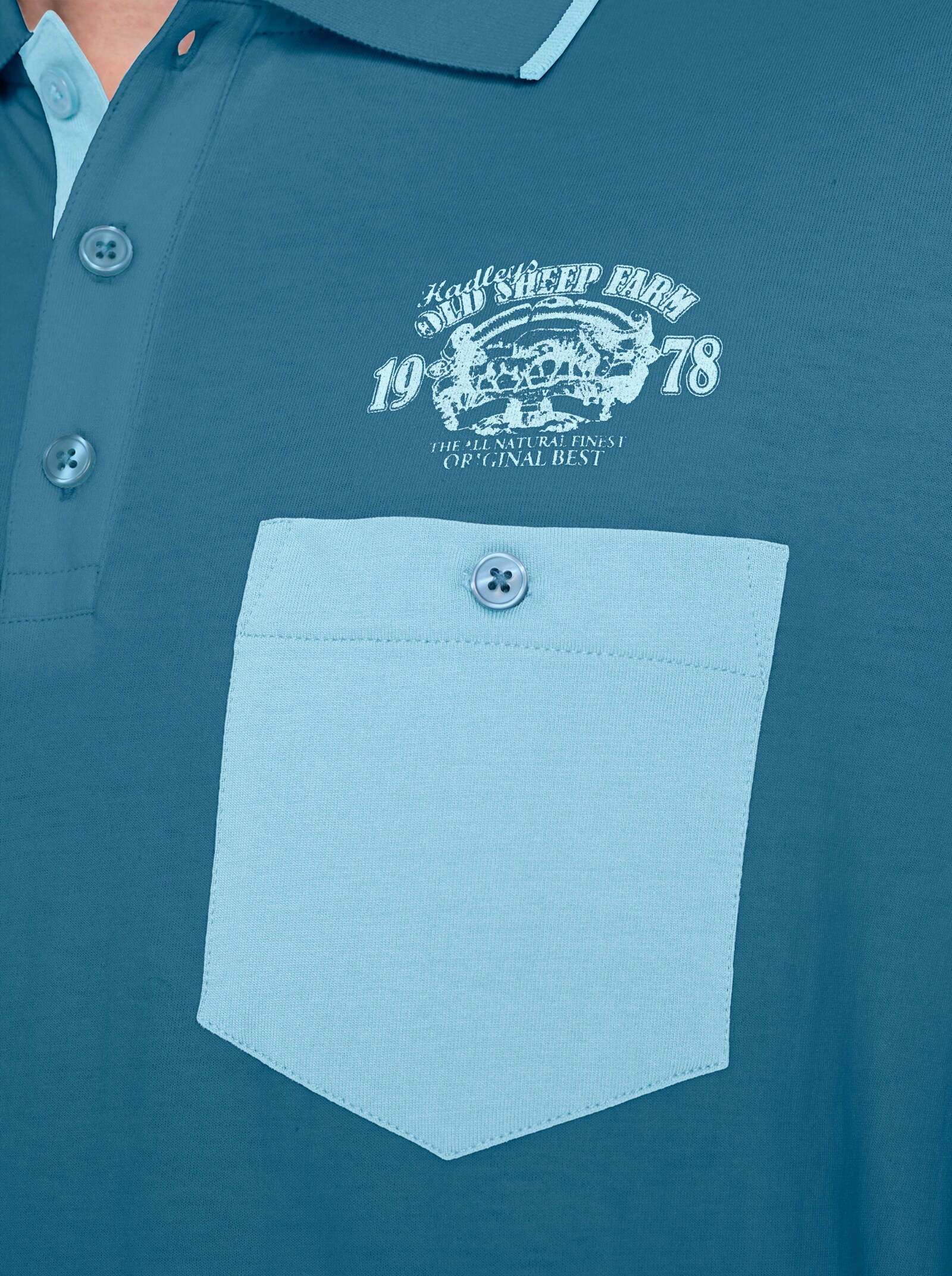Poloshirt mit kontrastfarbigen Details - topas