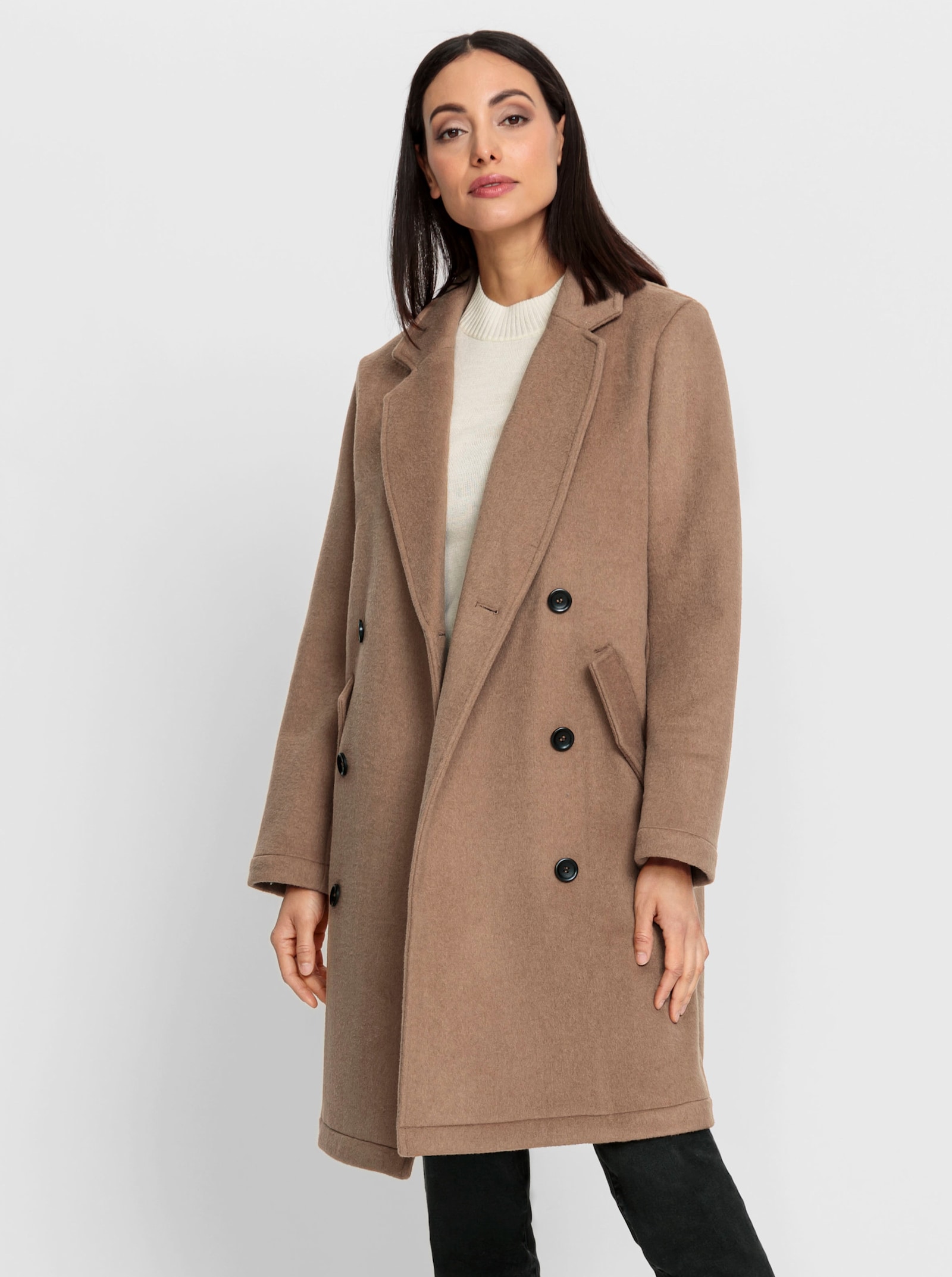 heine Kurzmantel mit Steppweste, einzeln tragbar - camel