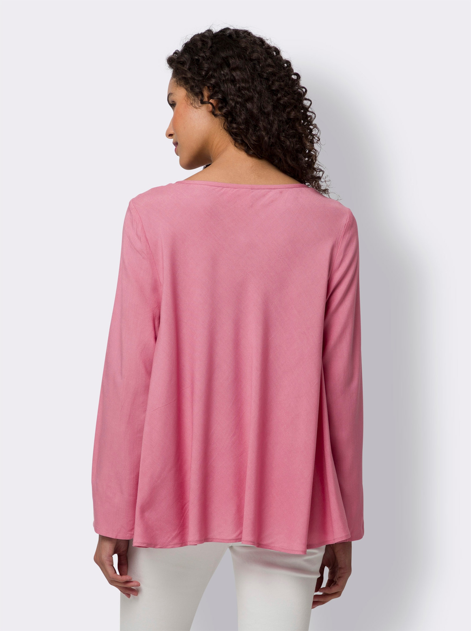 heine Blouse met lange mouwen in wijd A-model - oudroze