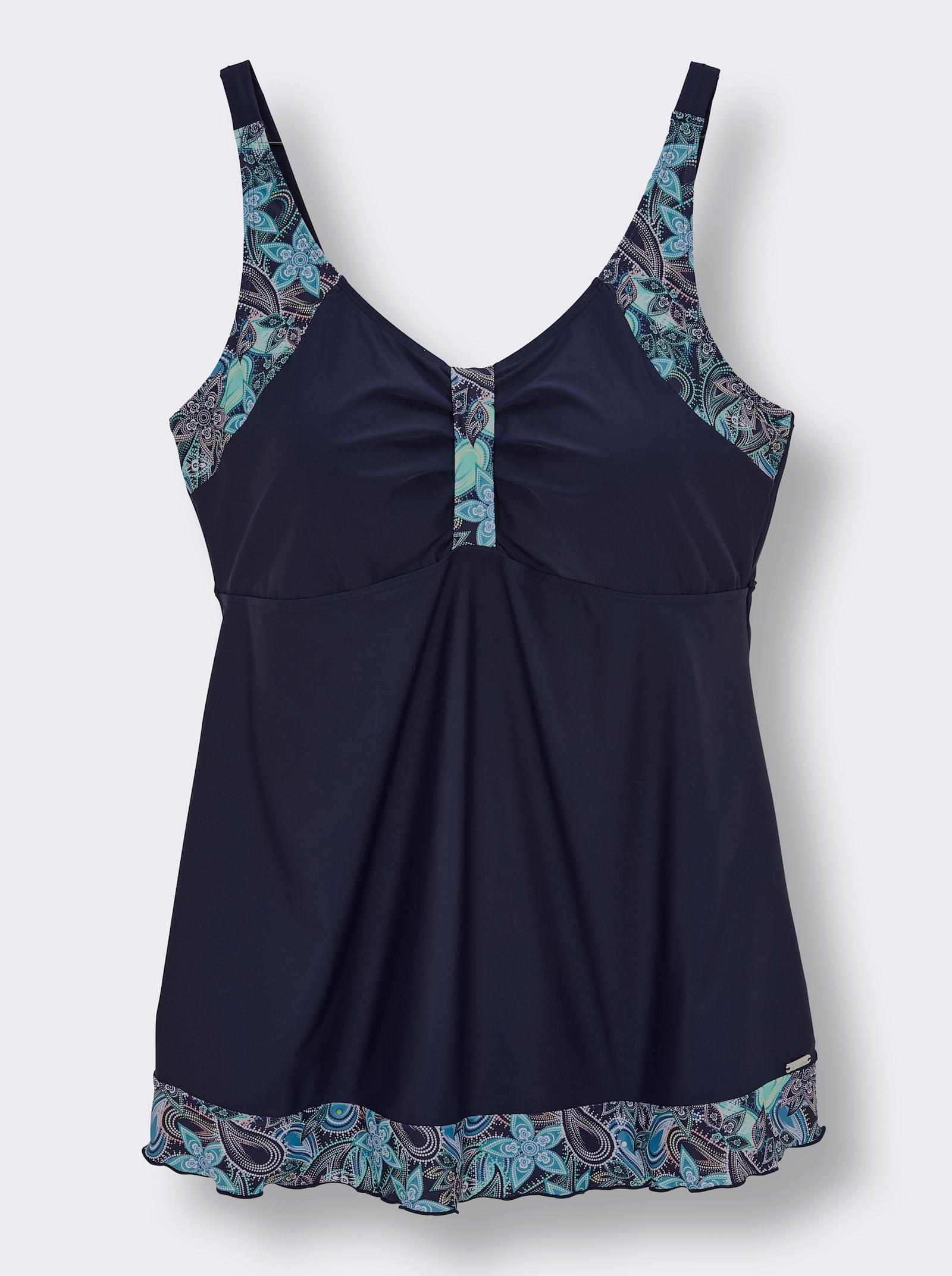 feel good Tankini-Oberteil in A-Linie - marine-smaragd-bedruckt