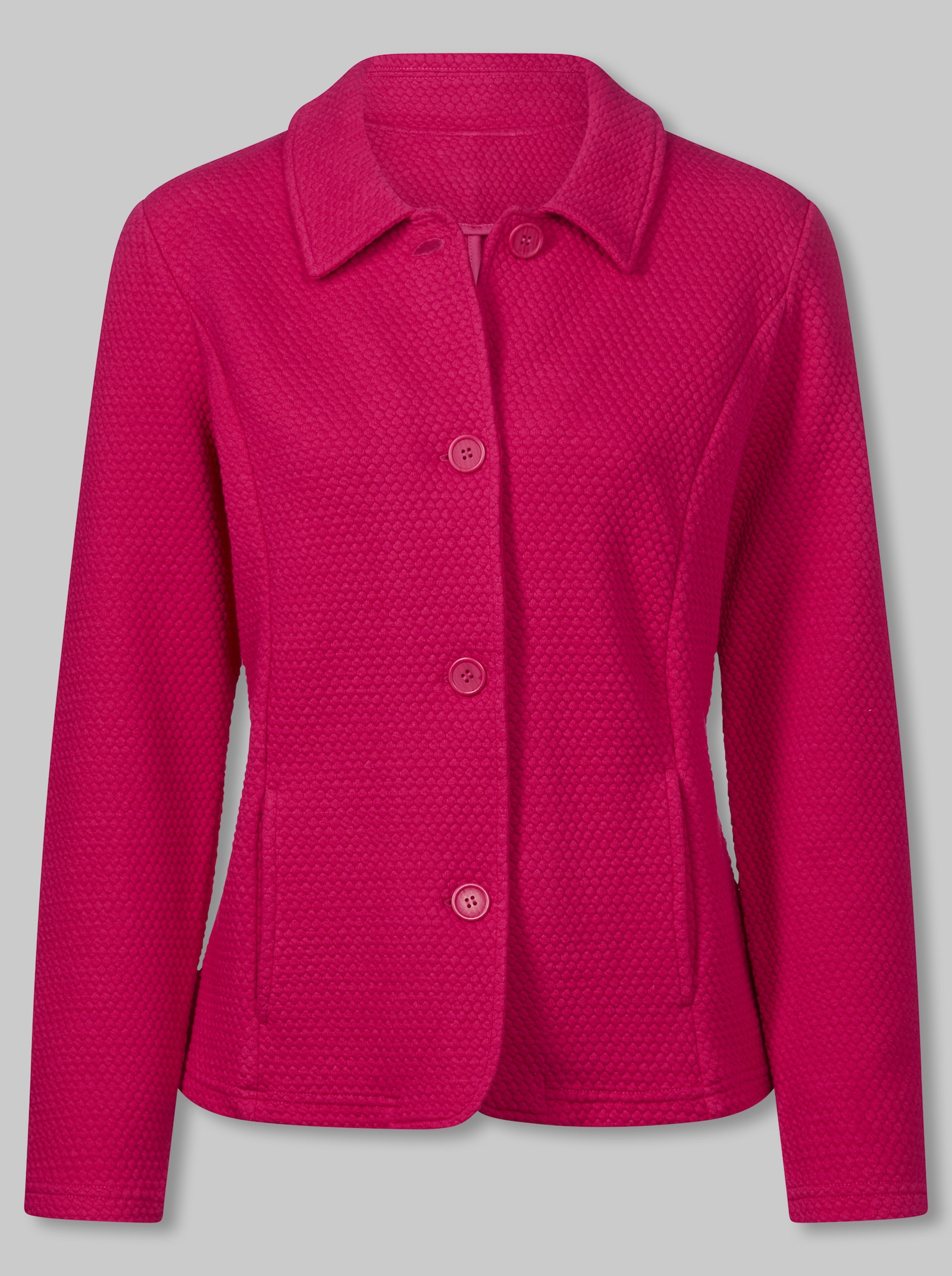 heine Blazer aus Waffelpikee - pink