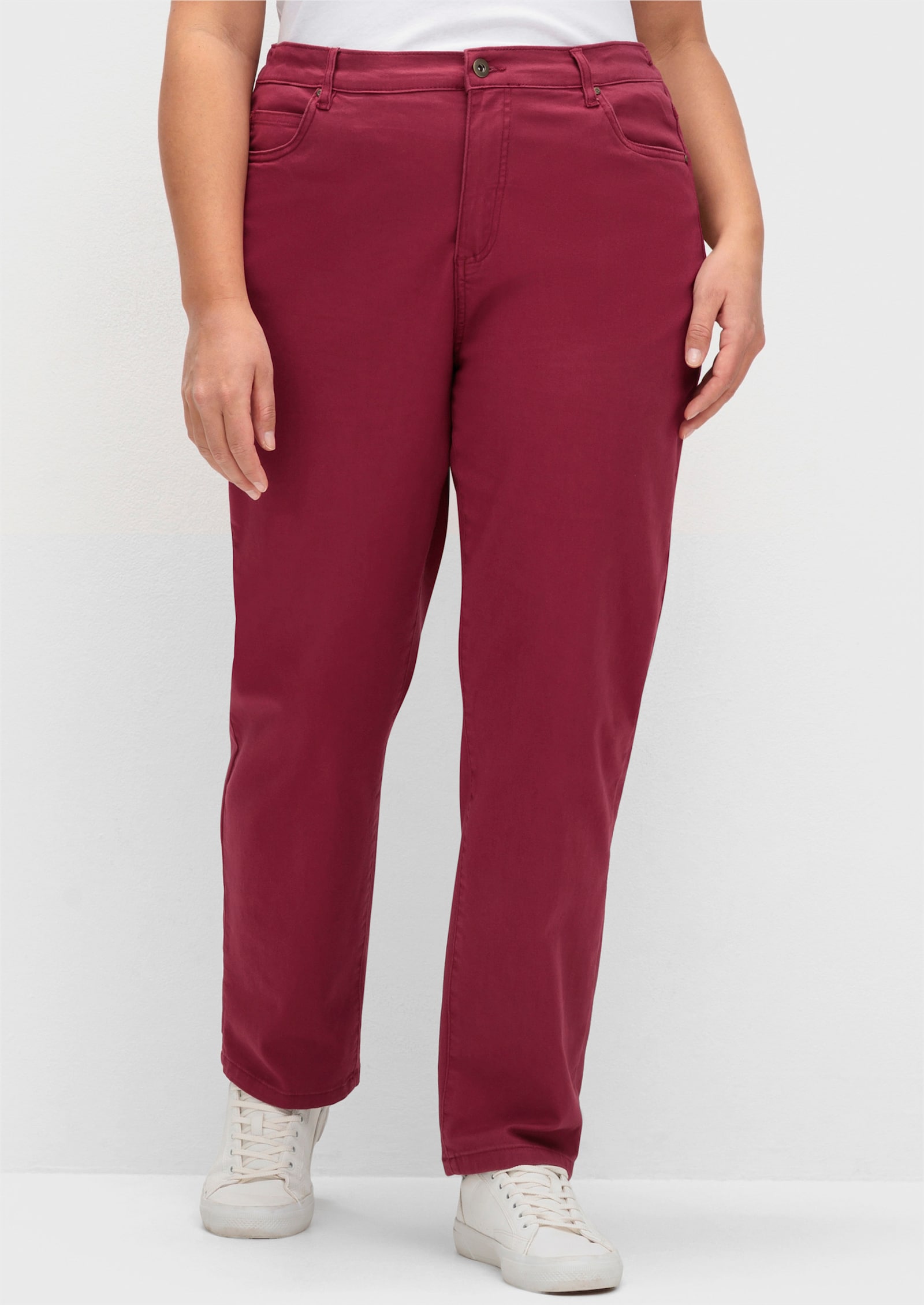 5-Pocket-Hose mit seitlichem Dehnbund - bordeaux