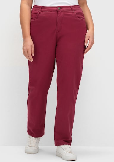 5-Pocket-Hose mit seitlichem Dehnbund - bordeaux