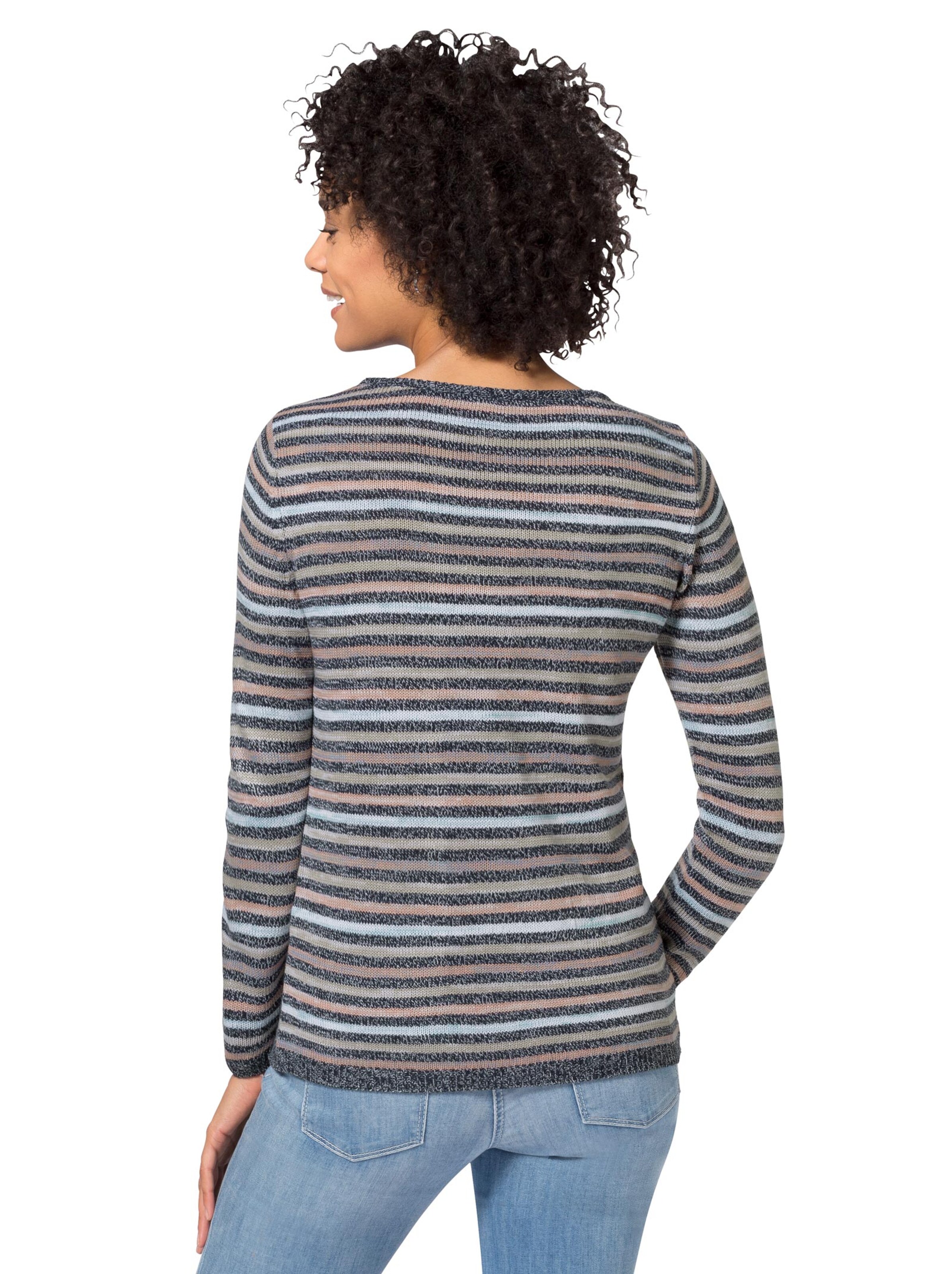 Pullover - rosé-marine-gestreift