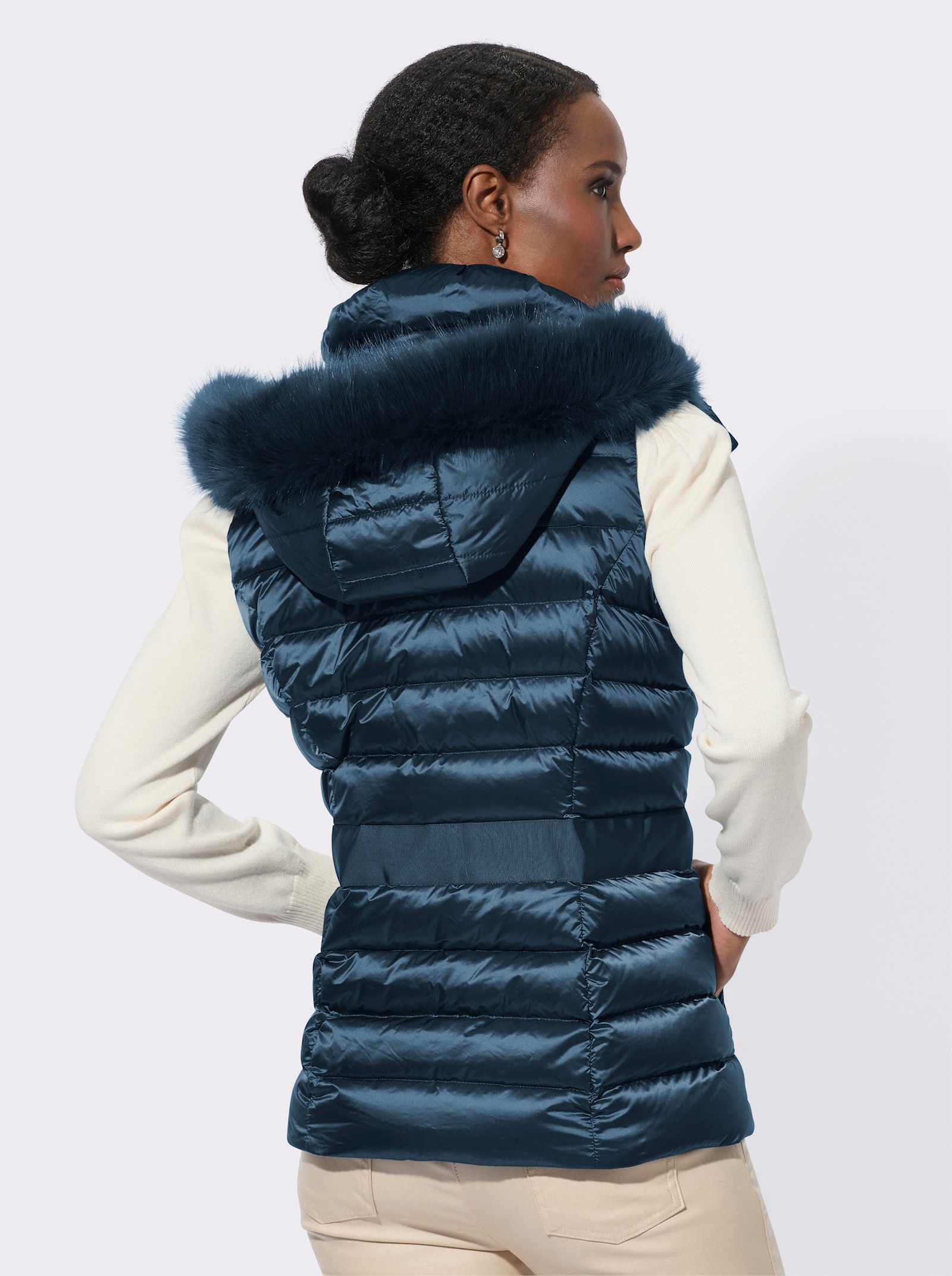 Manisa Steppweste mich hochwertiger Füllung - rauchblau