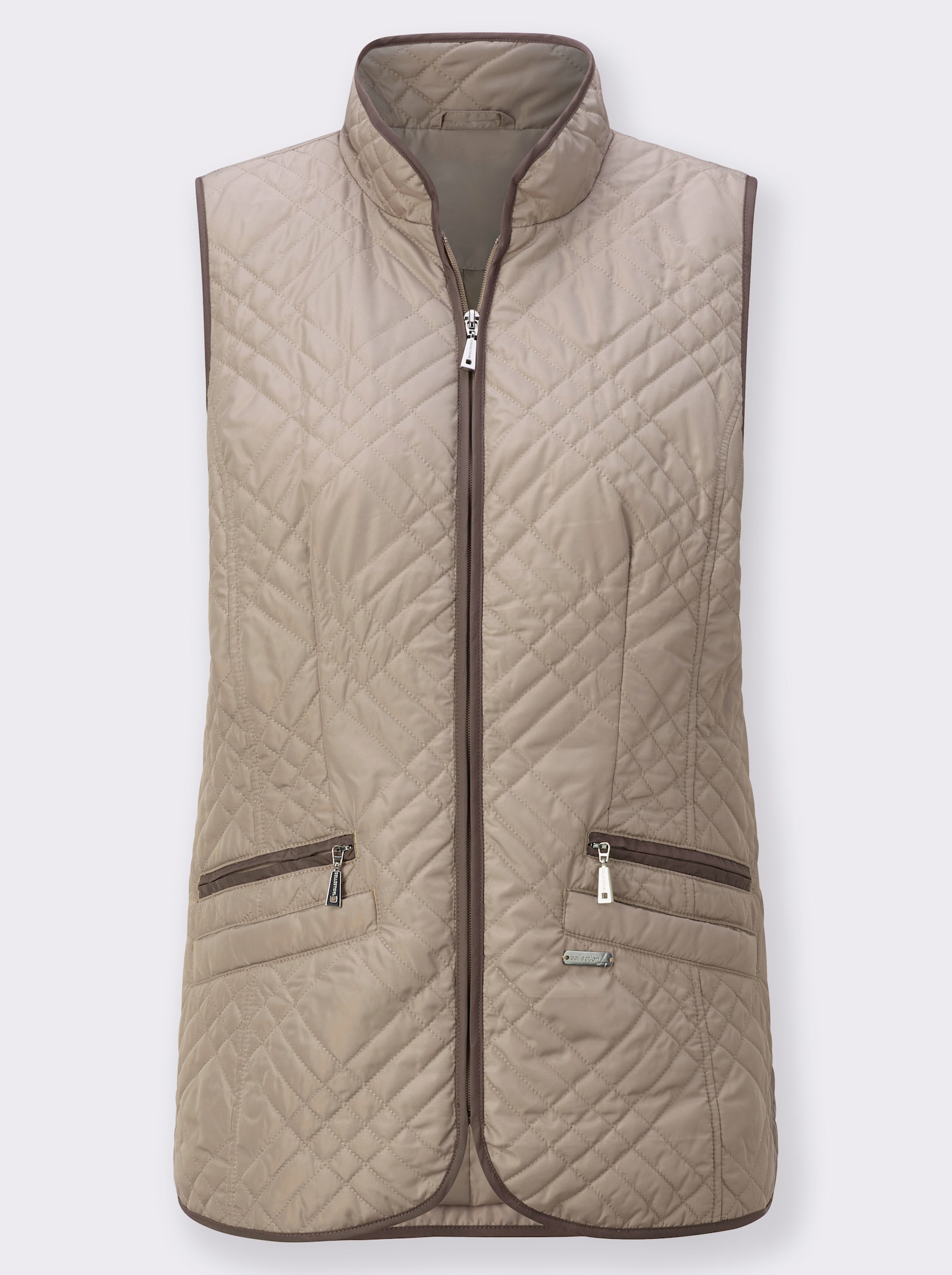 Bodywarmer met ritszakken - sesam