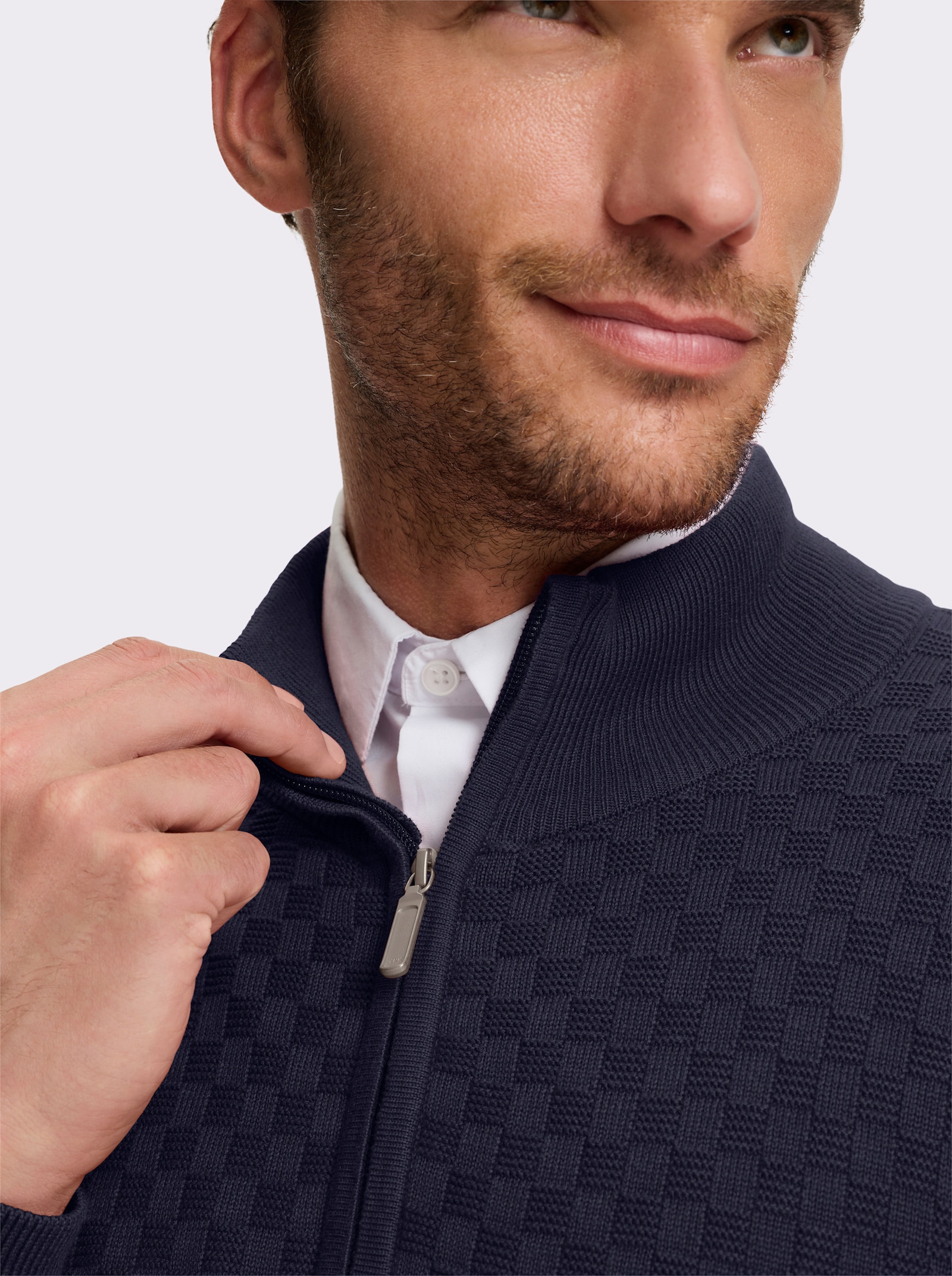 Marco Donati Strickjacke mit verdecktem Reißverschluss - marine