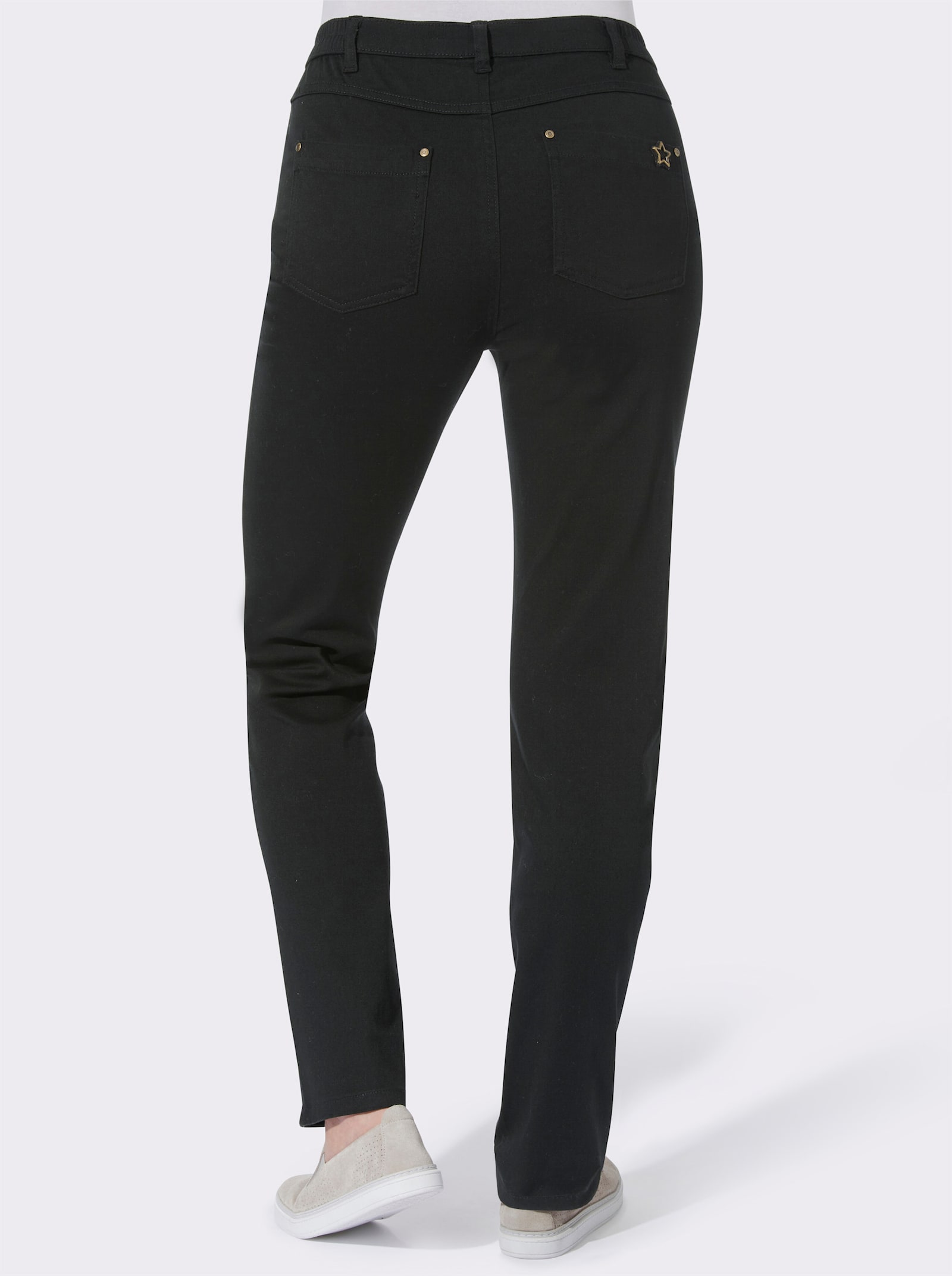 5-Pocket-Hose mit seitlichem Dehnbund - schwarz