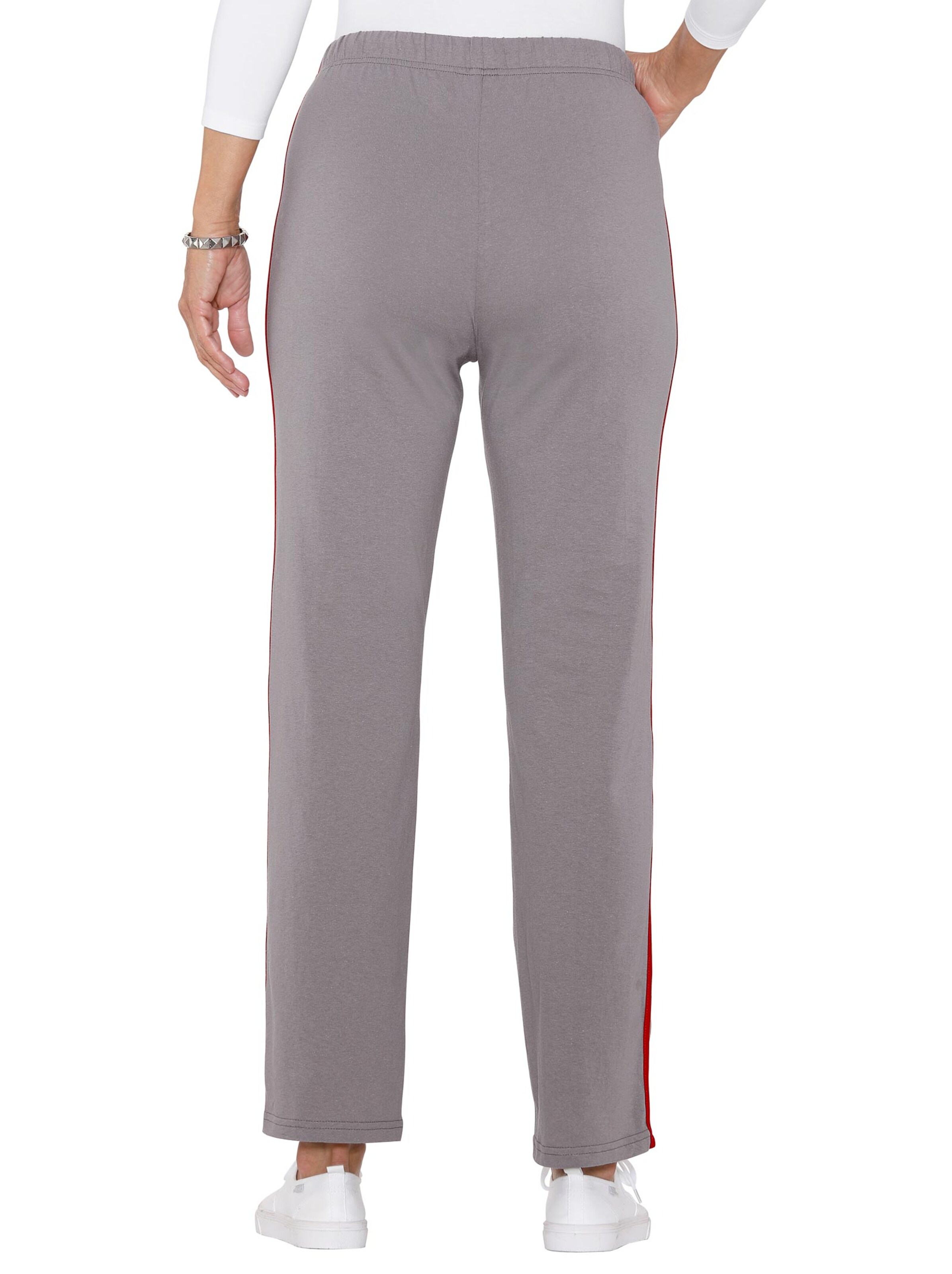 Freizeithose - grau-rot