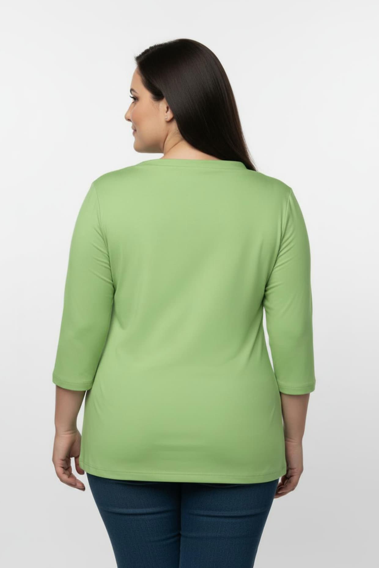 Wasserfallshirt mit 3/4-langen Ärmeln - reseda