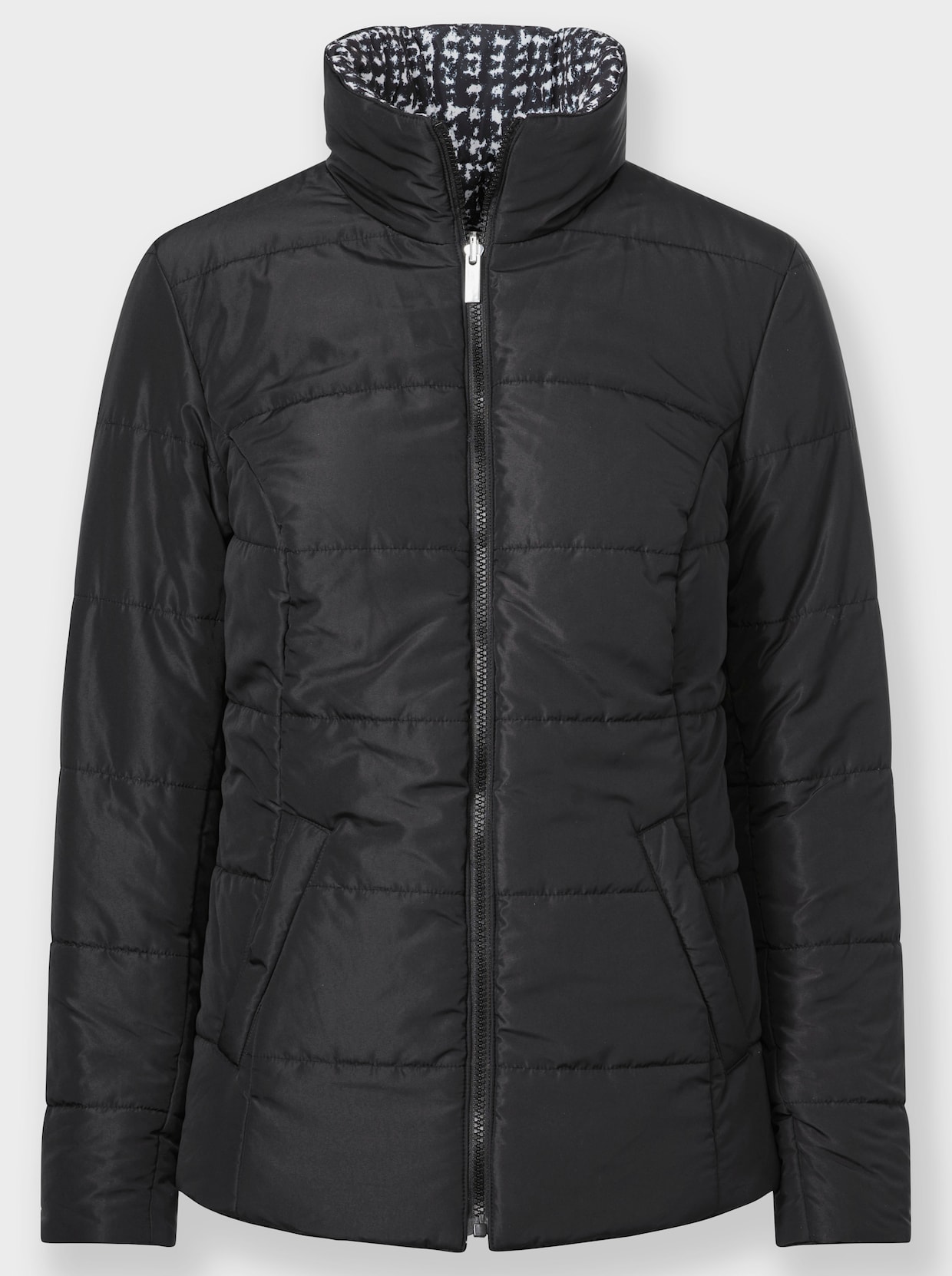 Wendejacke in Stepp-Qualität - schwarz-weiß-bedruckt