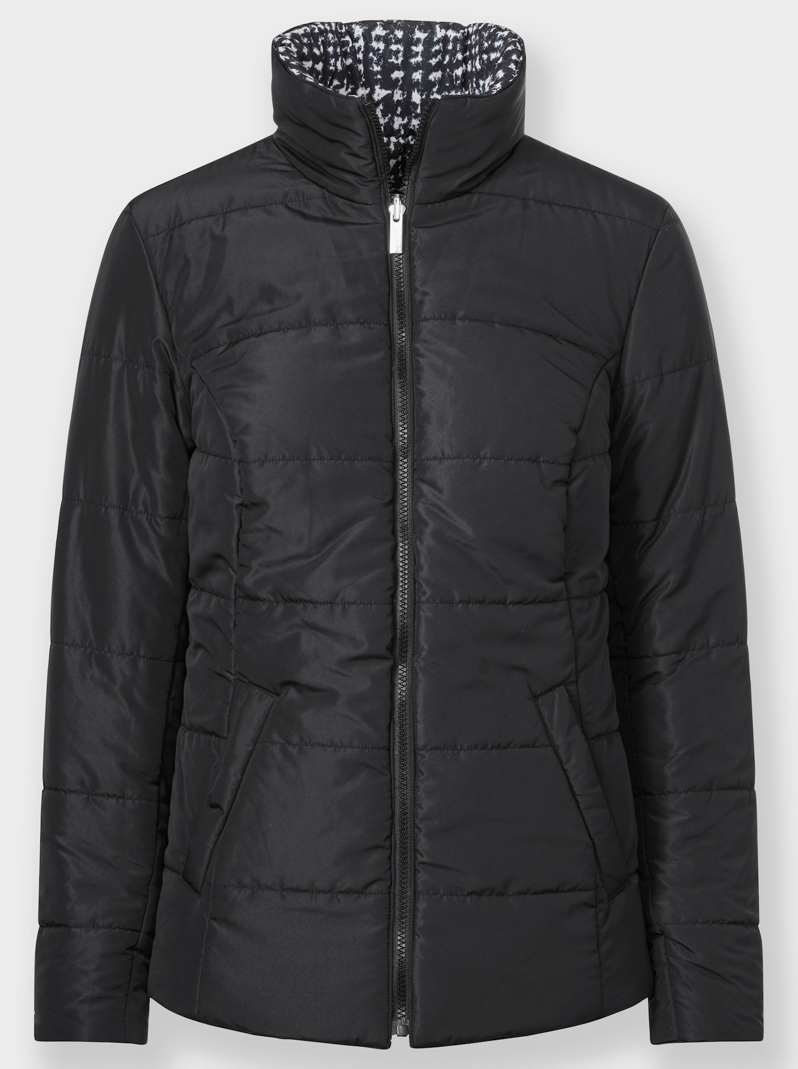 Wendejacke in Stepp-Qualität - schwarz-weiß-bedruckt