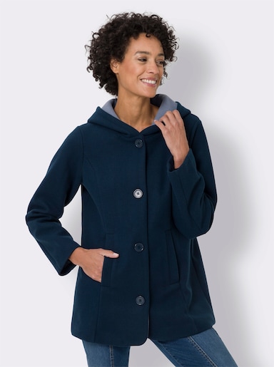 Jacke in Woll-Optik - dunkelblau