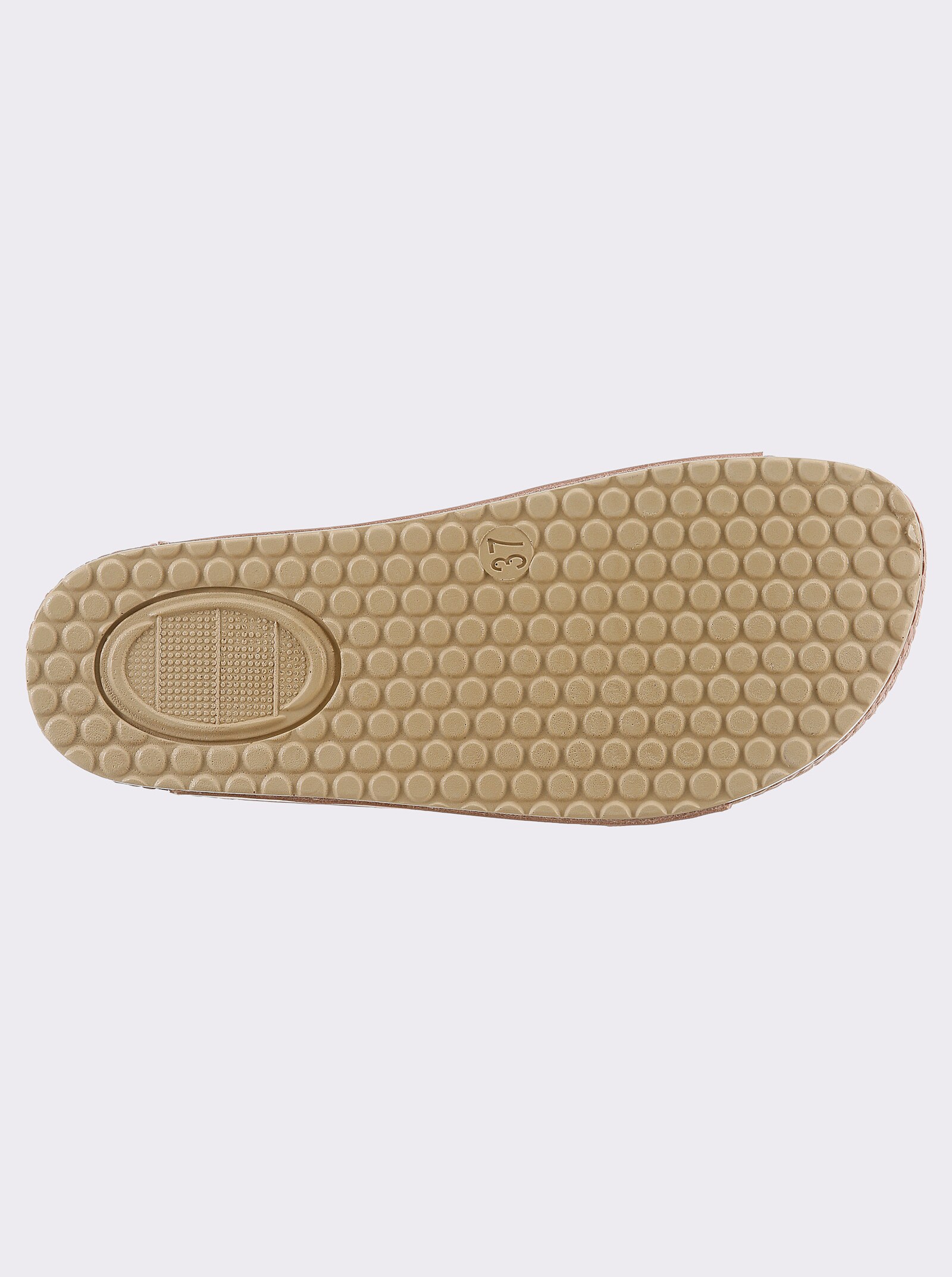 Mubb Pantolette mit Leder-Memory-Fußbett - puder