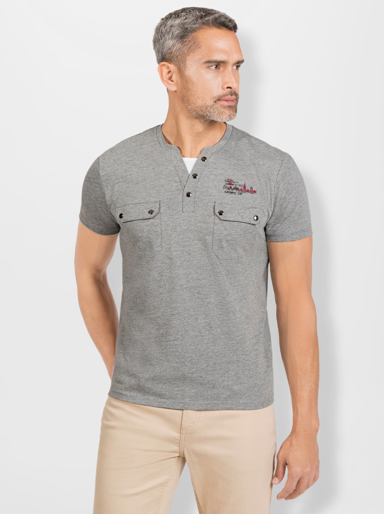 Catamaran Kurzarm-Shirt - grau-meliert