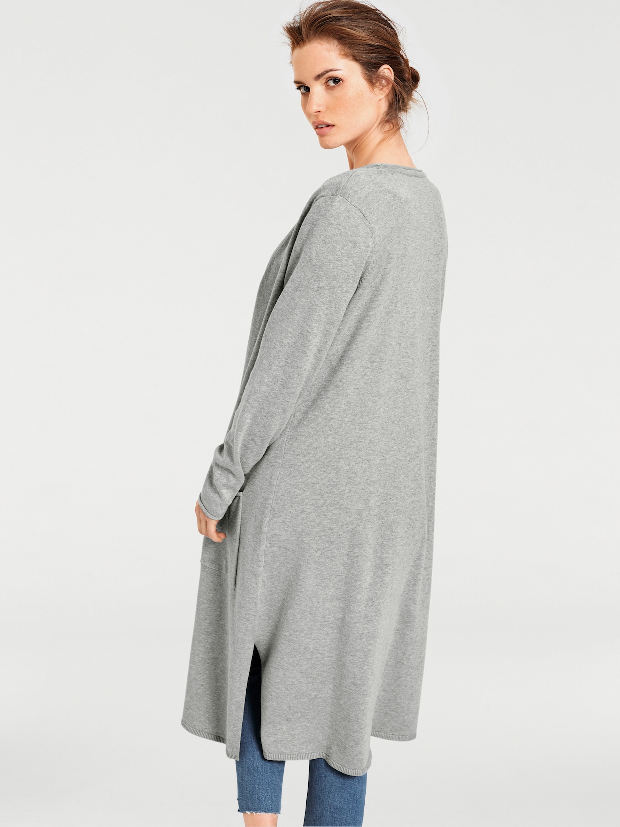heine Veste longue en tricot - gris-chiné