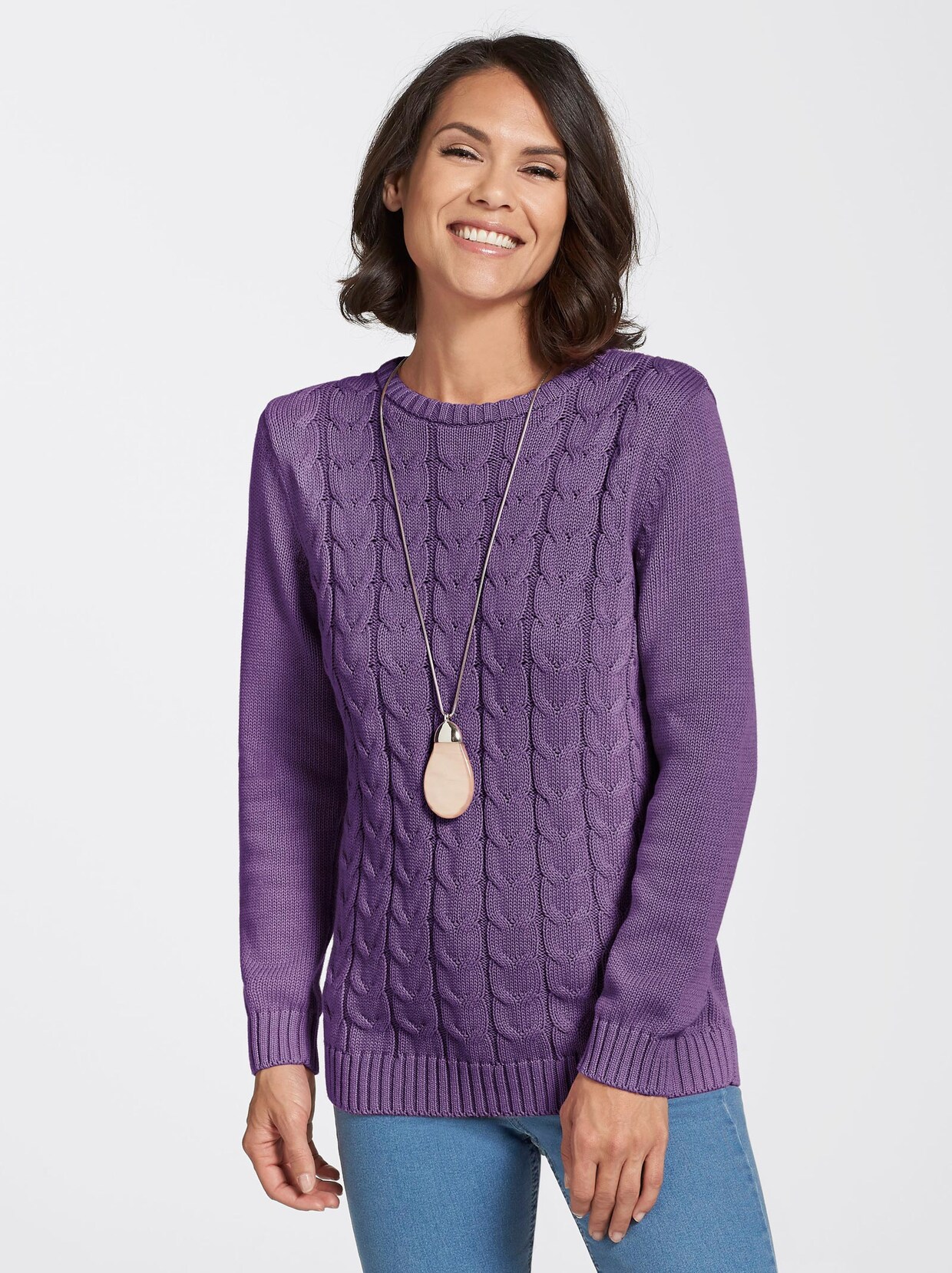 Pullover met ronde hals - paars