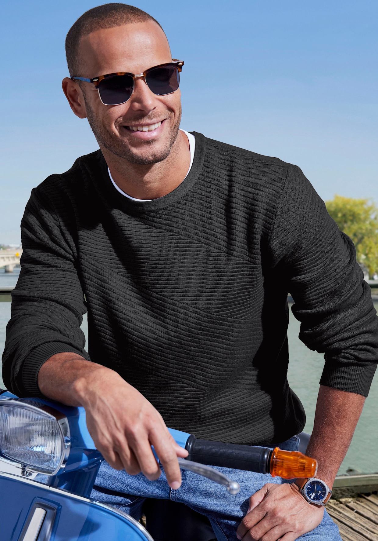 Gebreide pullover - zwart