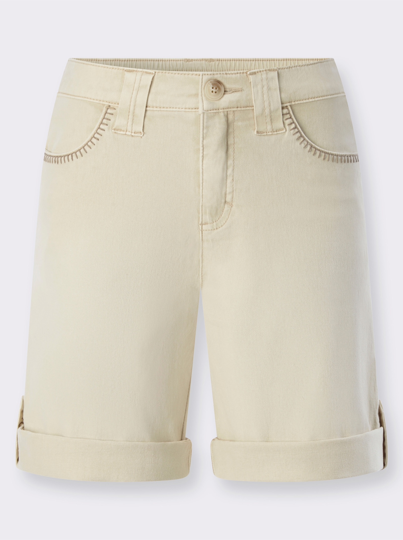 heine Shorts mit Riegel zum Krempeln - sand